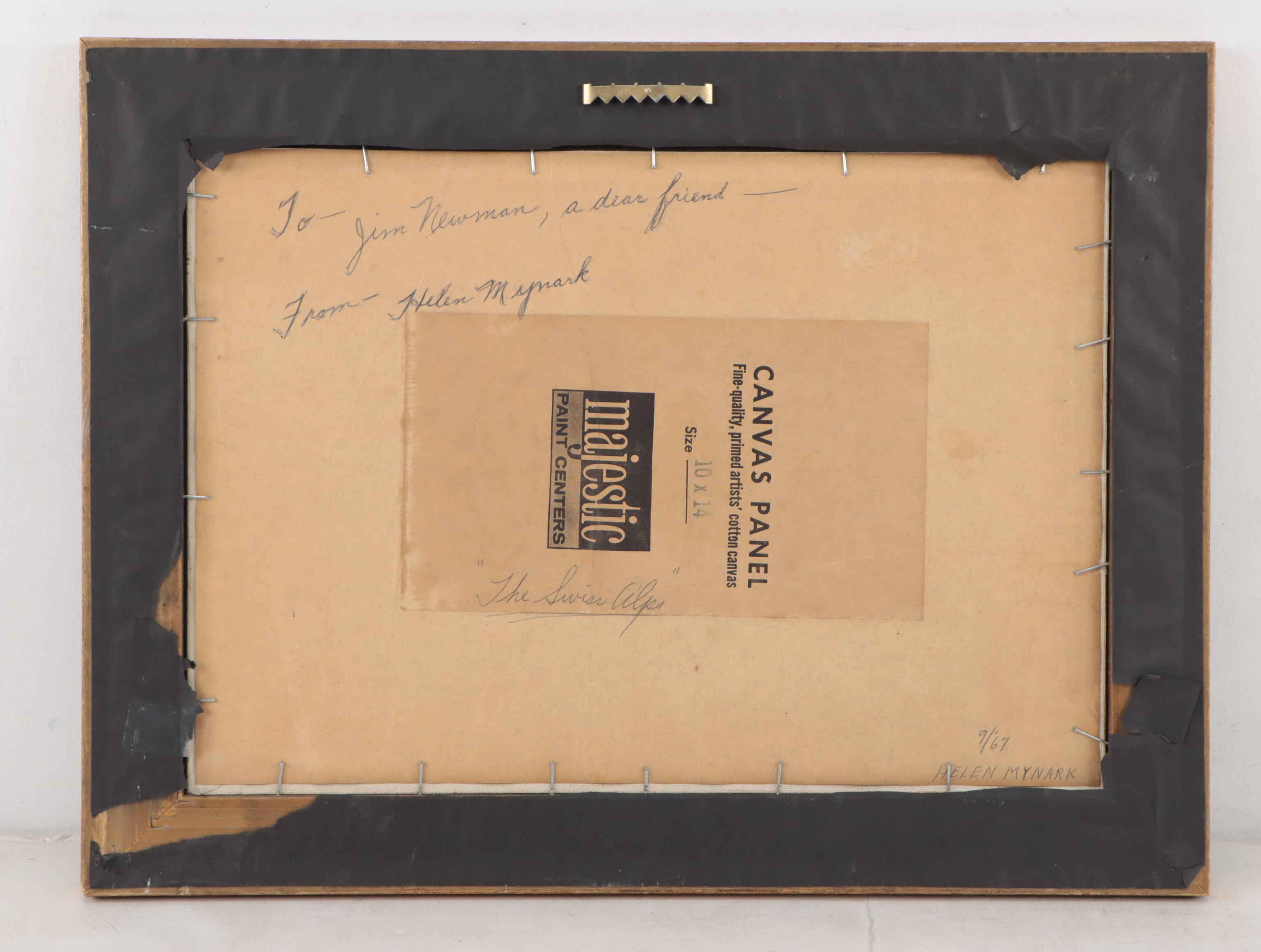 Helen Mynark Landscape Oil Painting "The Swiss Alps," 1967