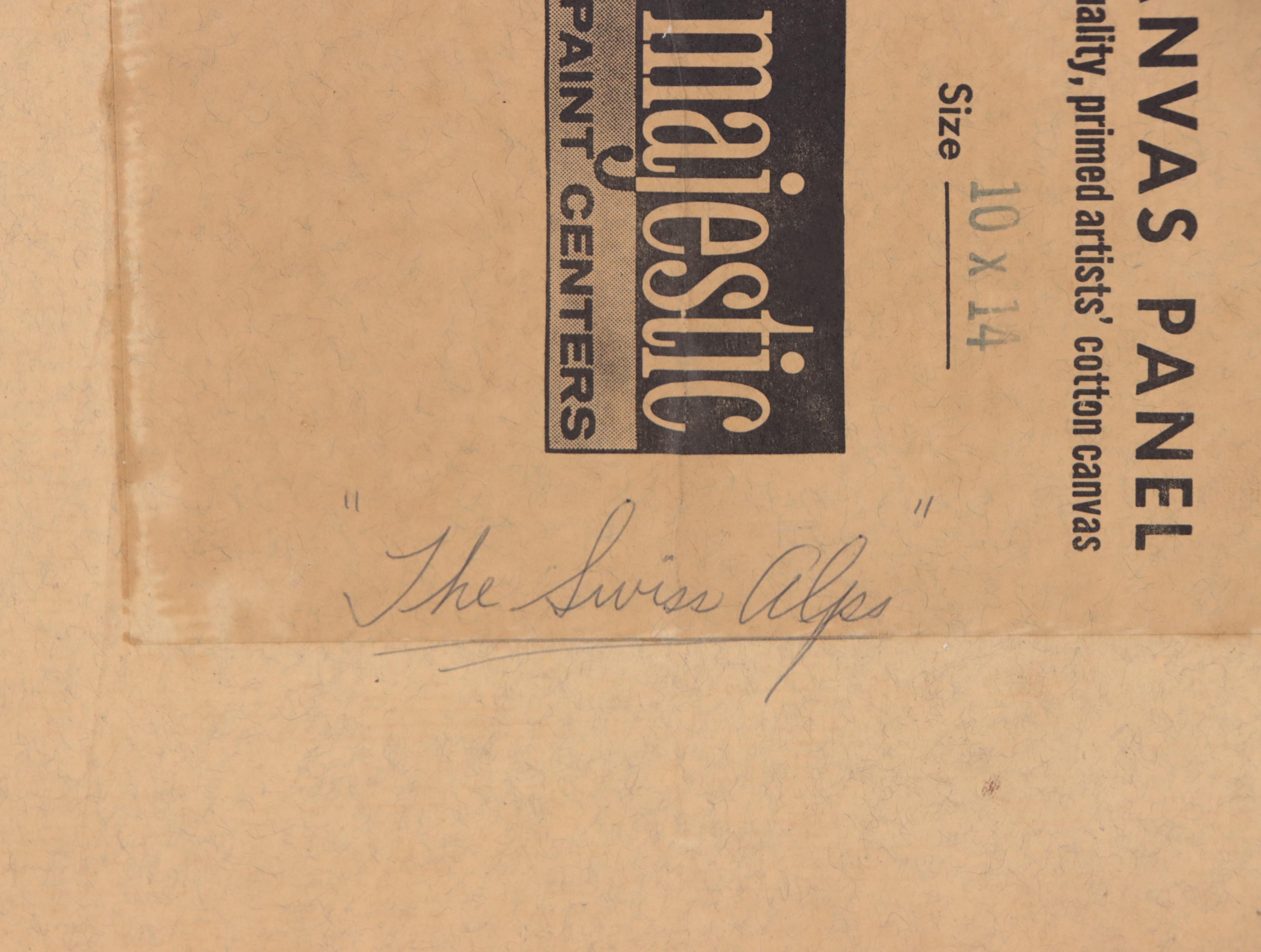 Helen Mynark Landscape Oil Painting "The Swiss Alps," 1967