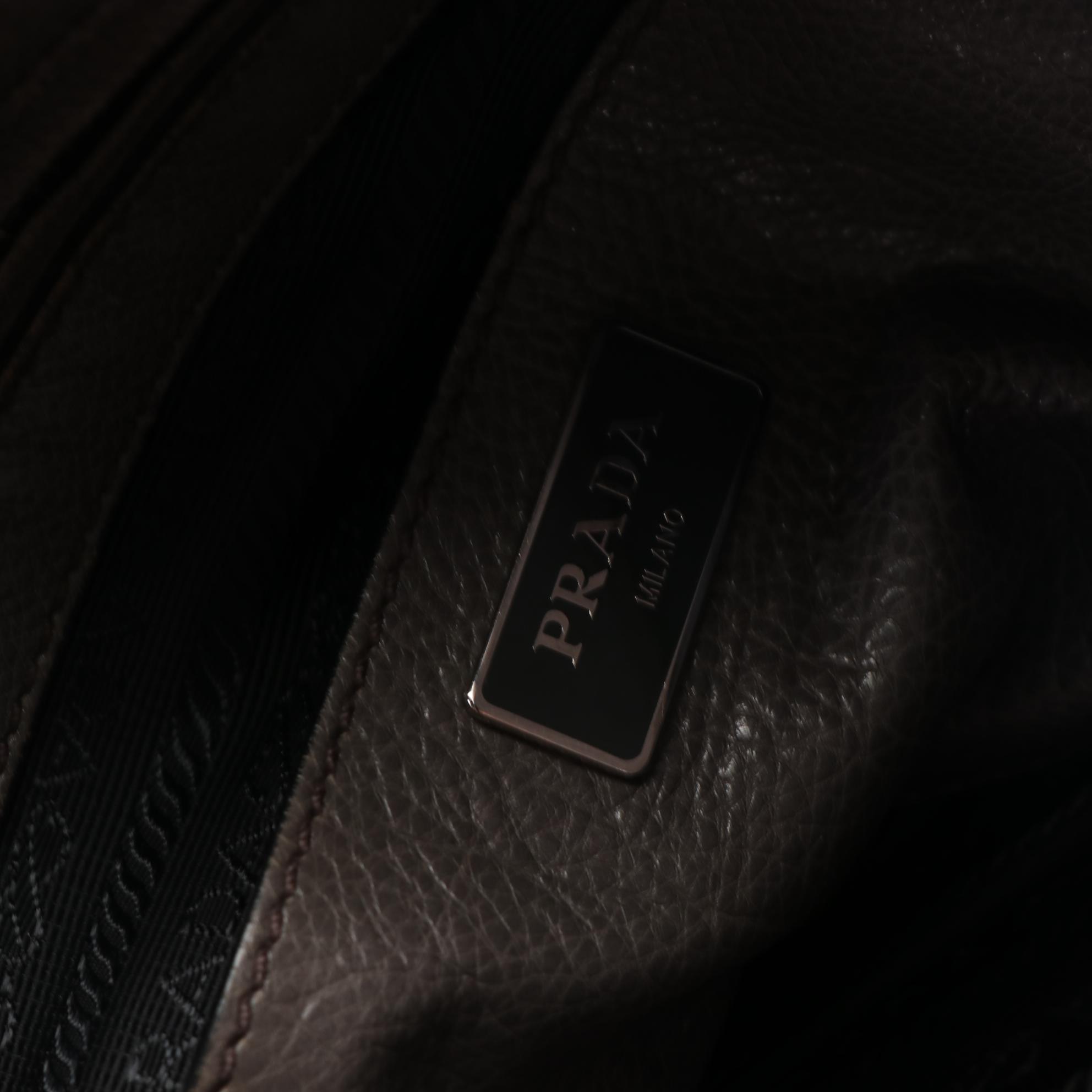 Prada Twin Pocket Two-Way Tote Bag in Leather and Suede
