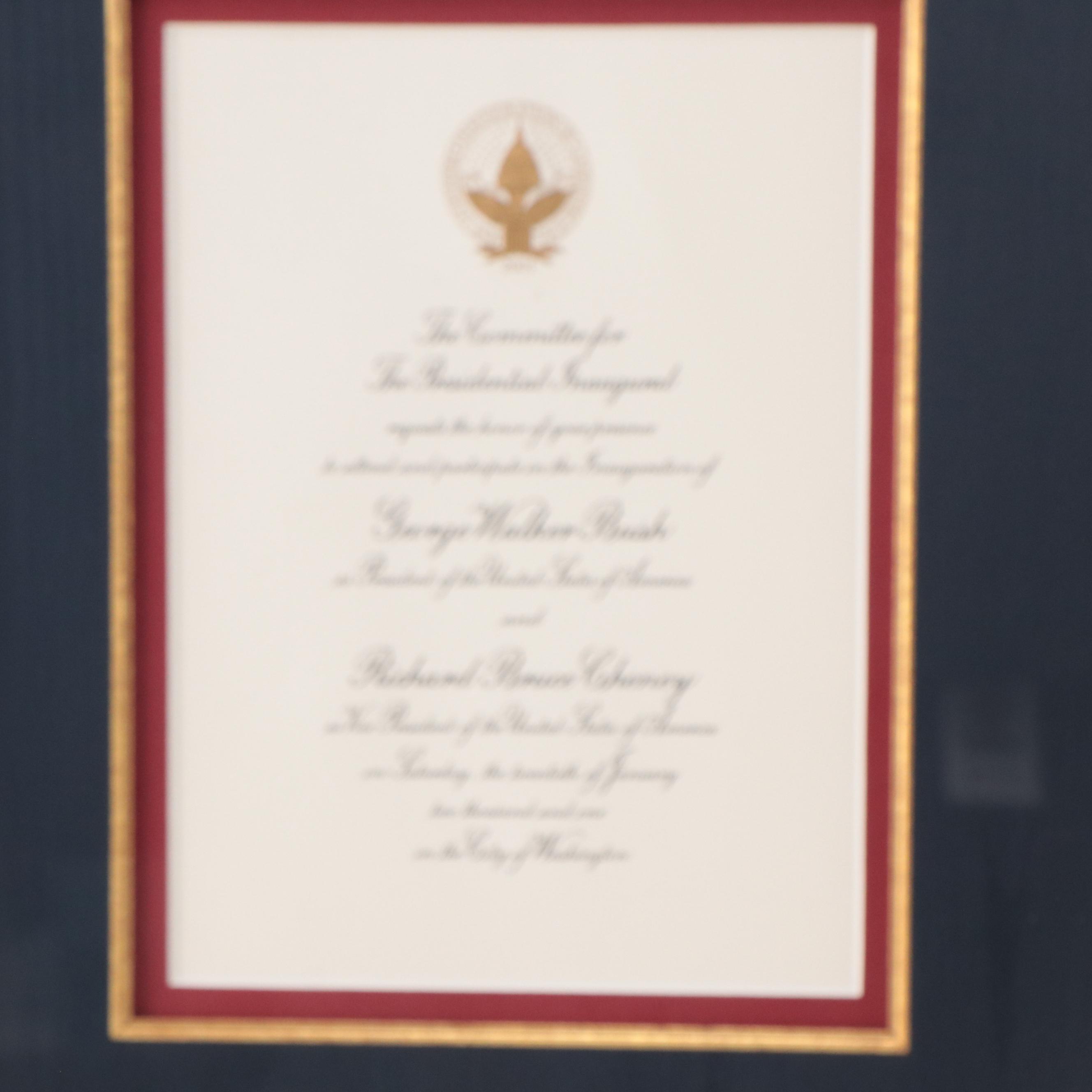 Presidential Inauguration Invitations for Reagan, Bush and George W Bush