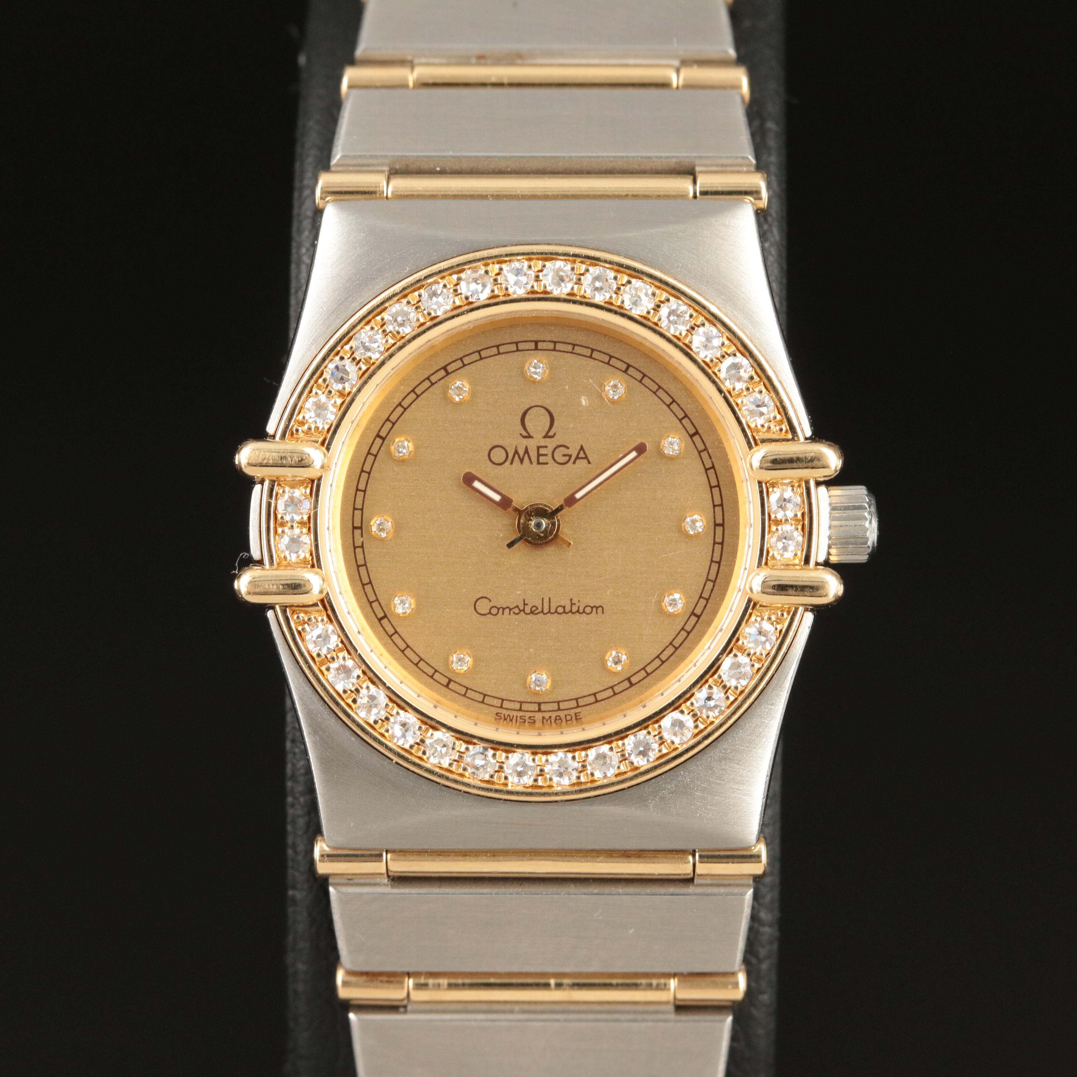 18K and Stainless Steel Omega Constellation Diamond Watch