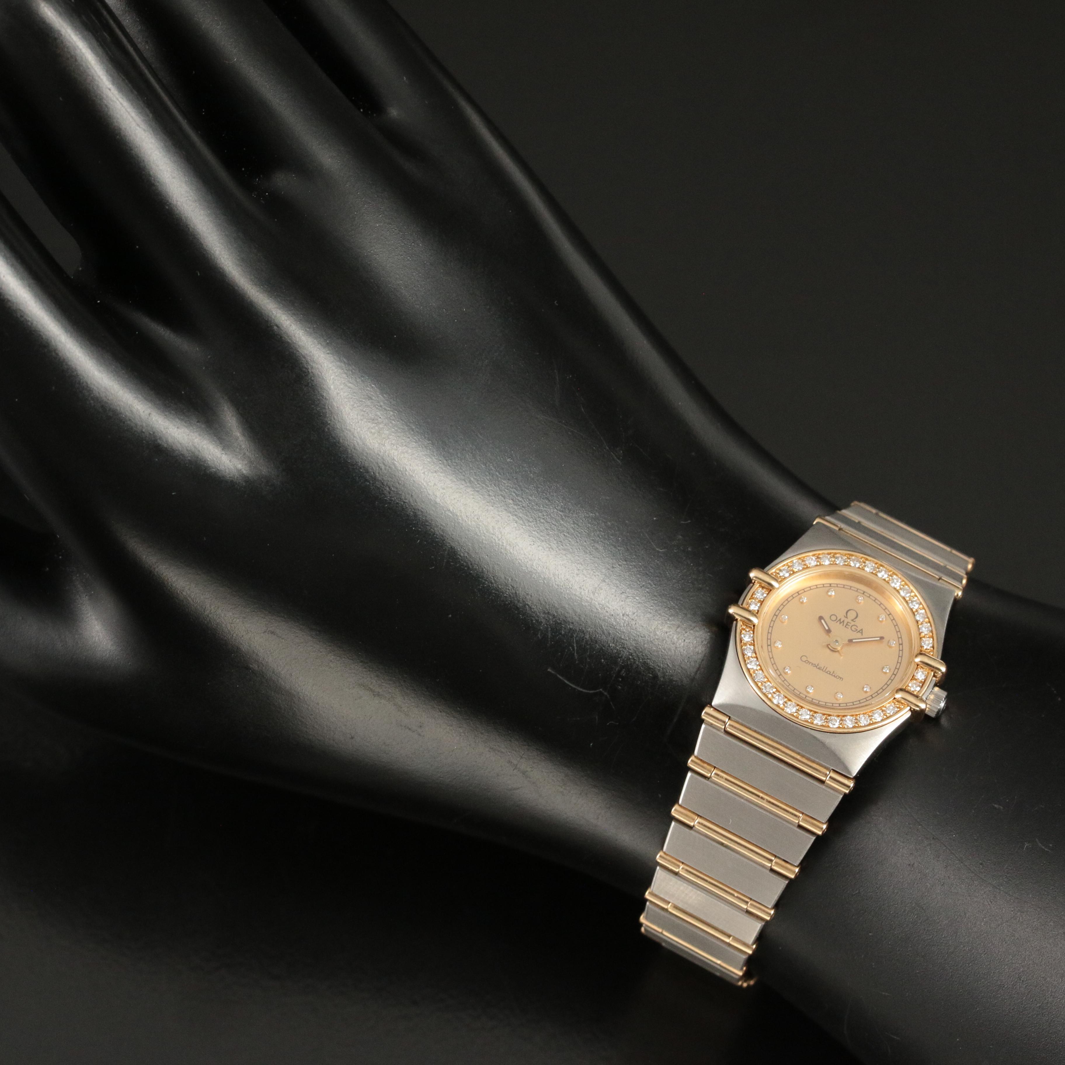 18K and Stainless Steel Omega Constellation Diamond Watch