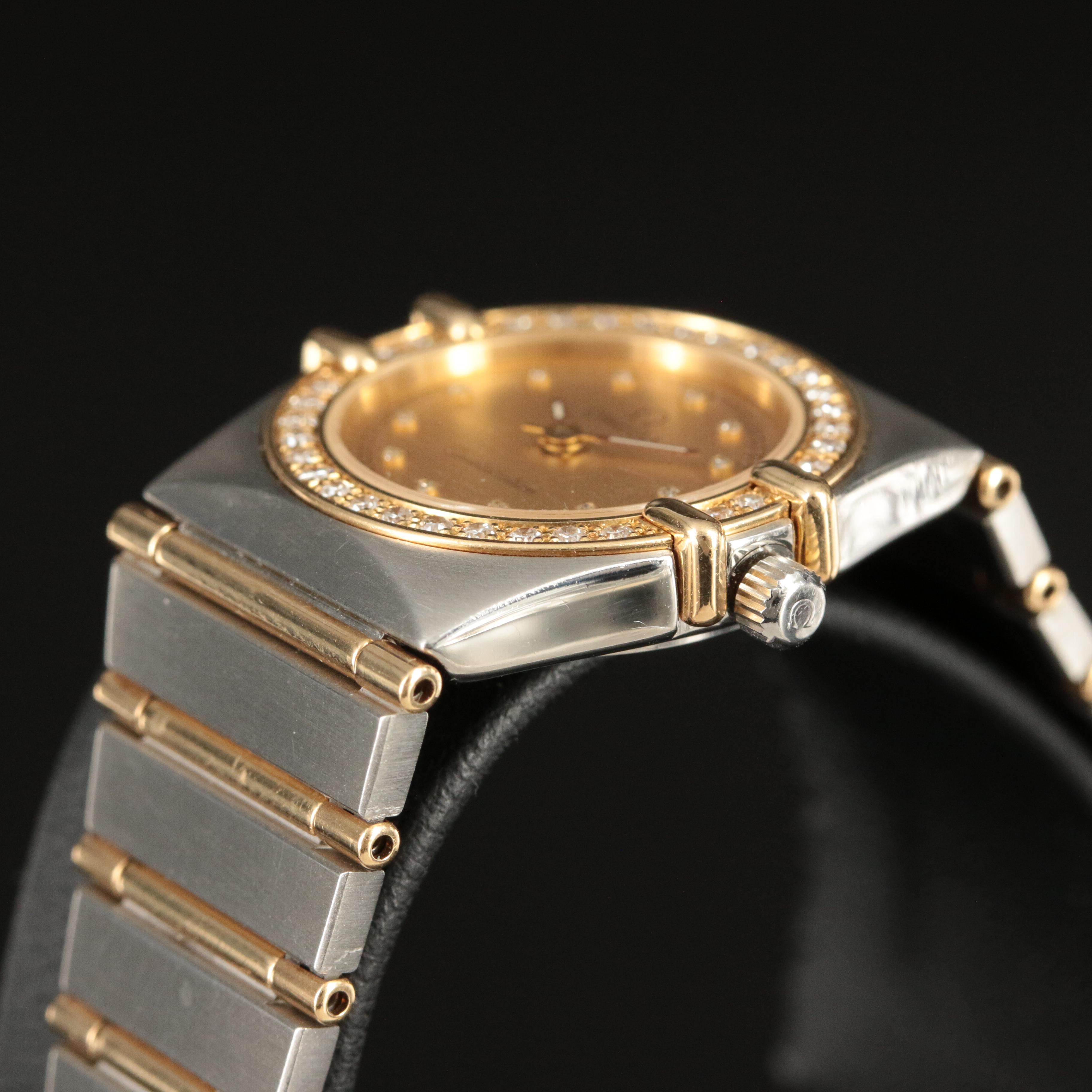 18K and Stainless Steel Omega Constellation Diamond Watch