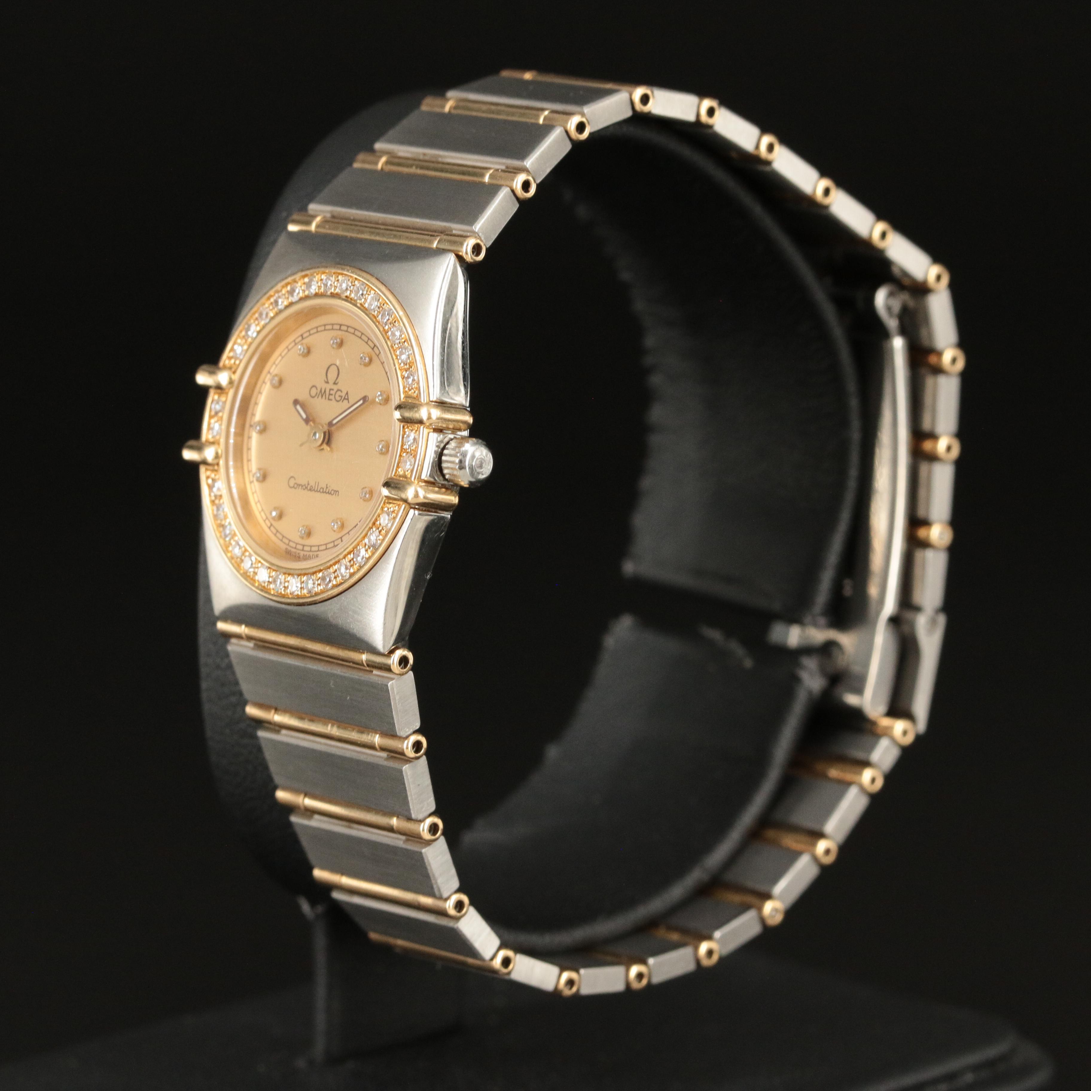 18K and Stainless Steel Omega Constellation Diamond Watch