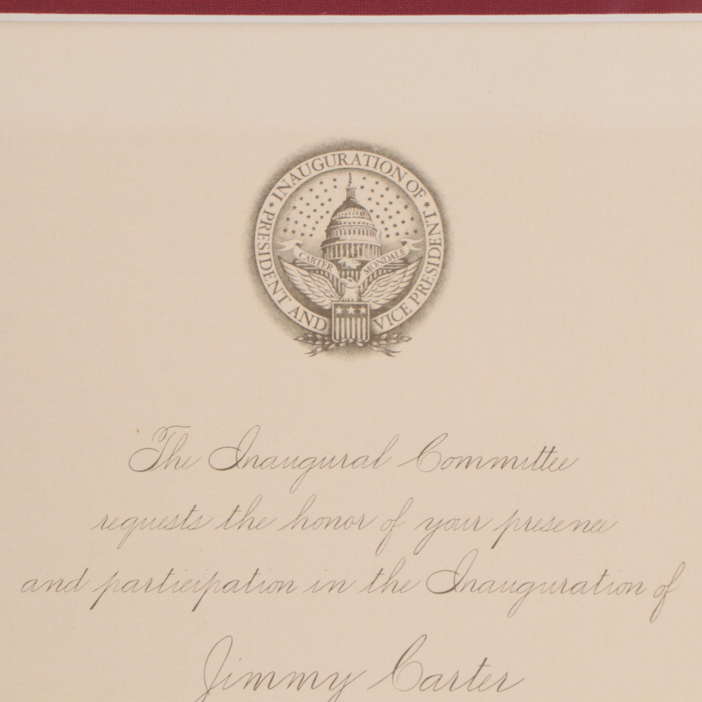 Presidential Inauguration Invitations for Richard Nixon and Jimmy Carter