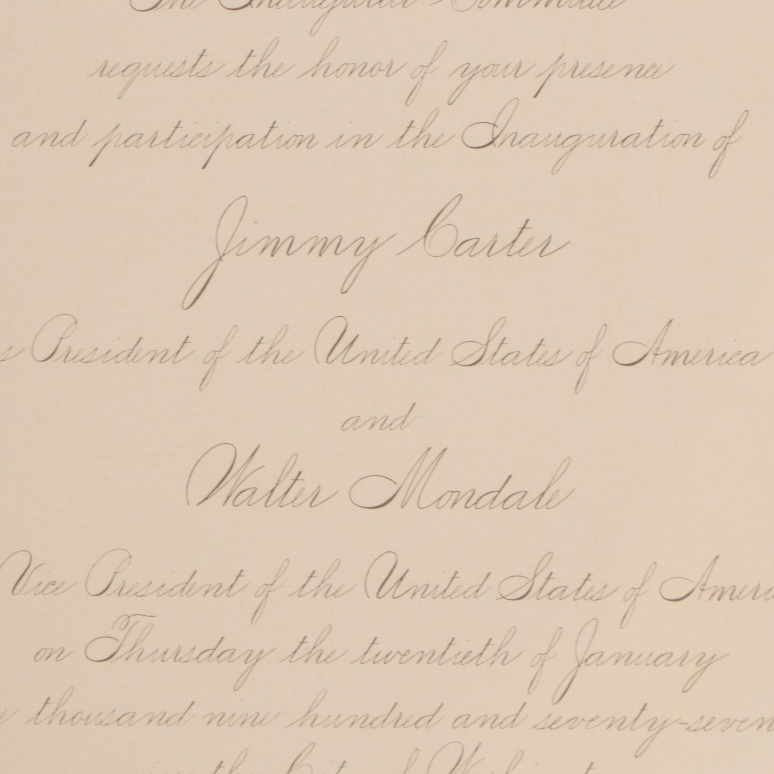 Presidential Inauguration Invitations for Richard Nixon and Jimmy Carter
