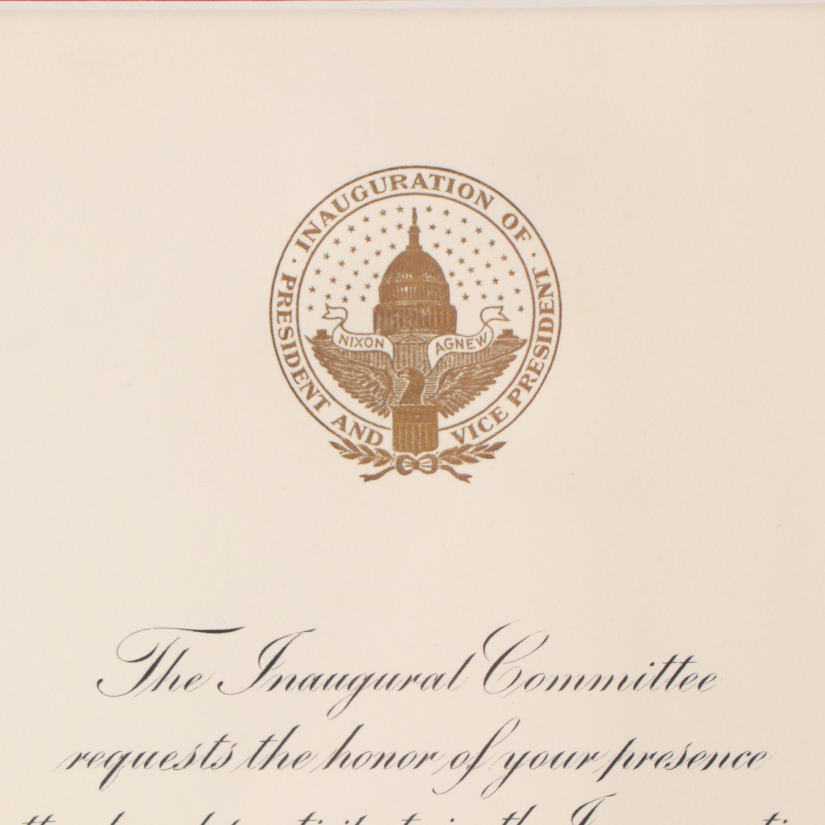 Presidential Inauguration Invitations for Richard Nixon and Jimmy Carter