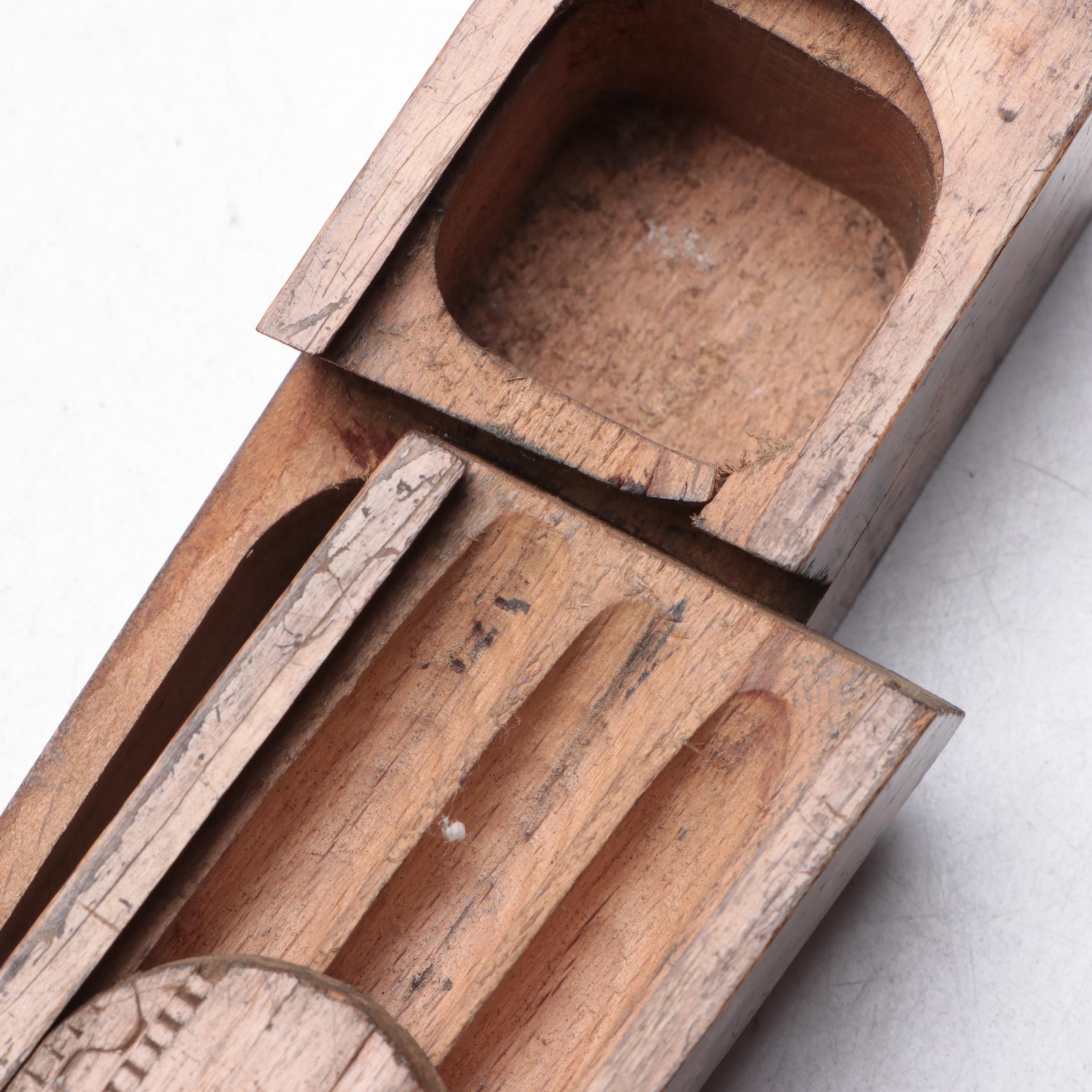 Late Victorian Pyrography Glove and Pencil Boxes, Circa 1900