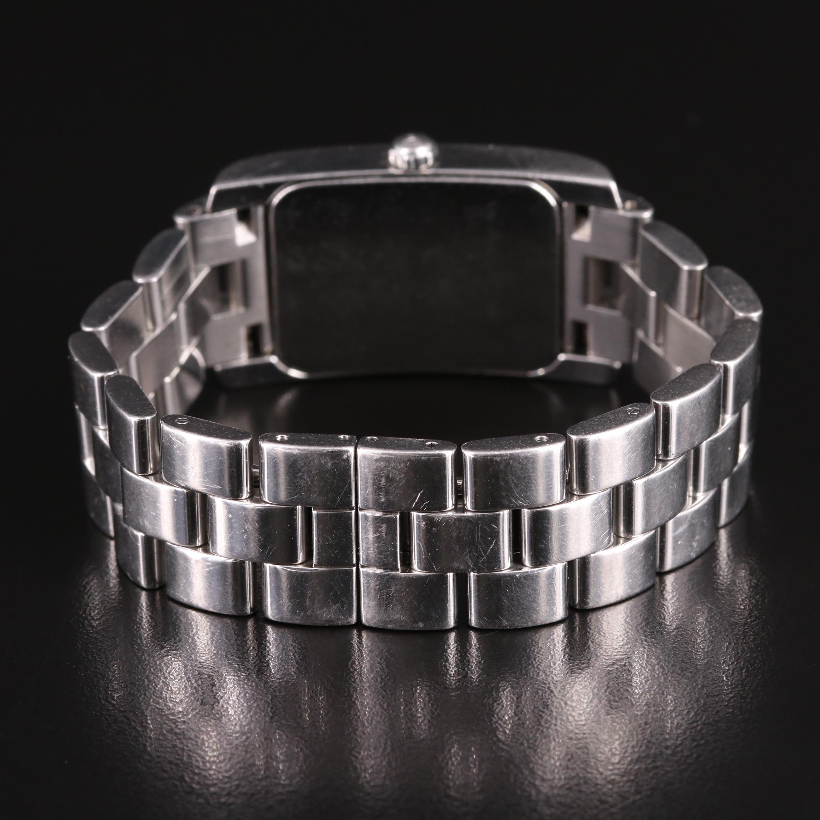 Baume and Mercier Salmon Dial, Tank-Style Stainless Steel Watch