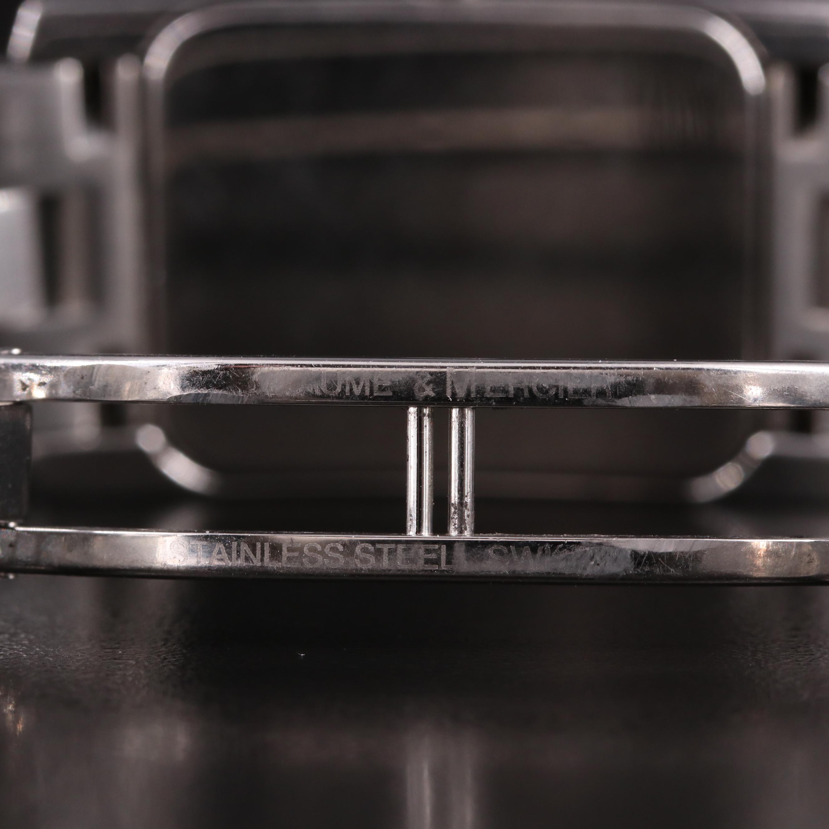 Baume and Mercier Salmon Dial, Tank-Style Stainless Steel Watch