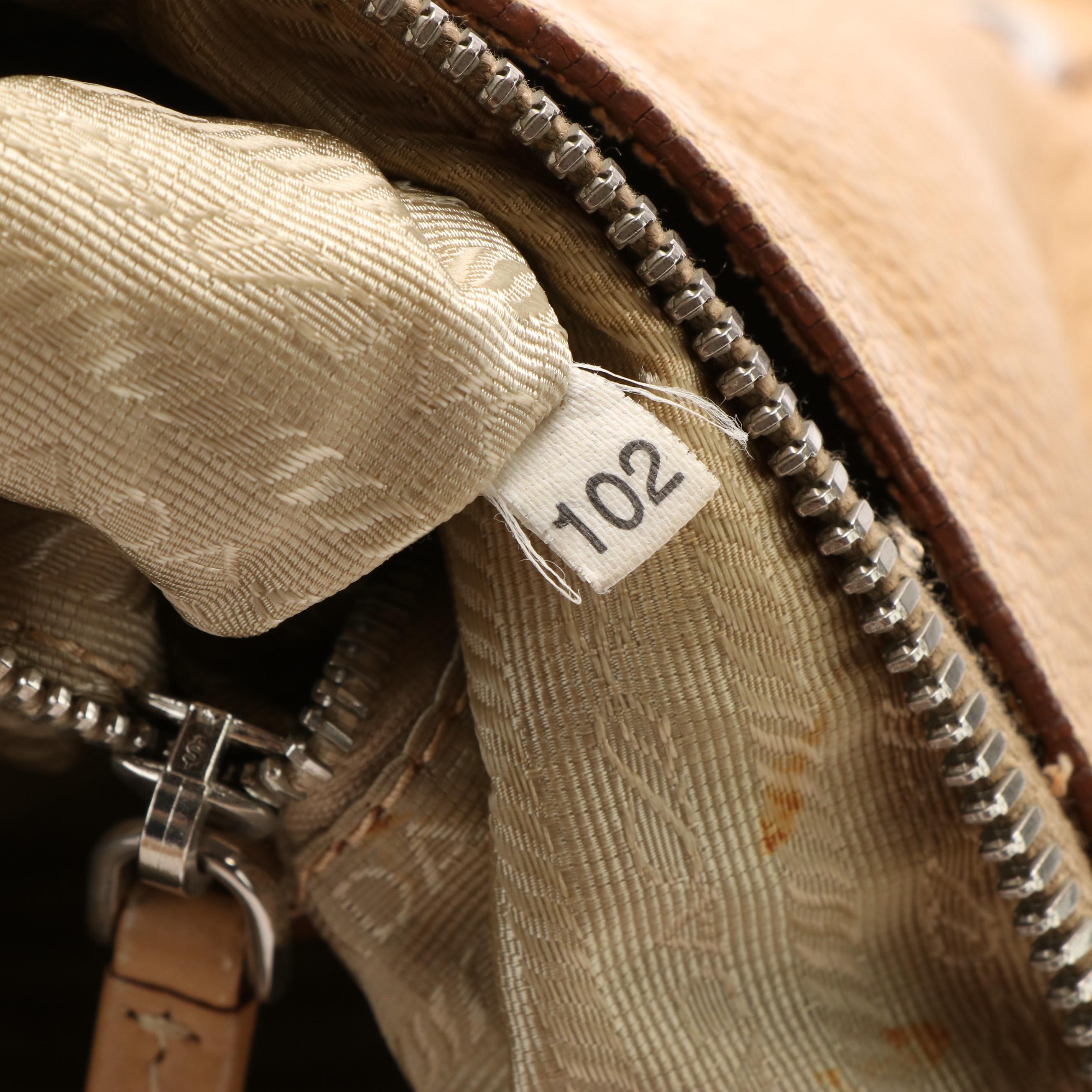 Prada Medium Zip Messenger Bag in Light Brown Leather