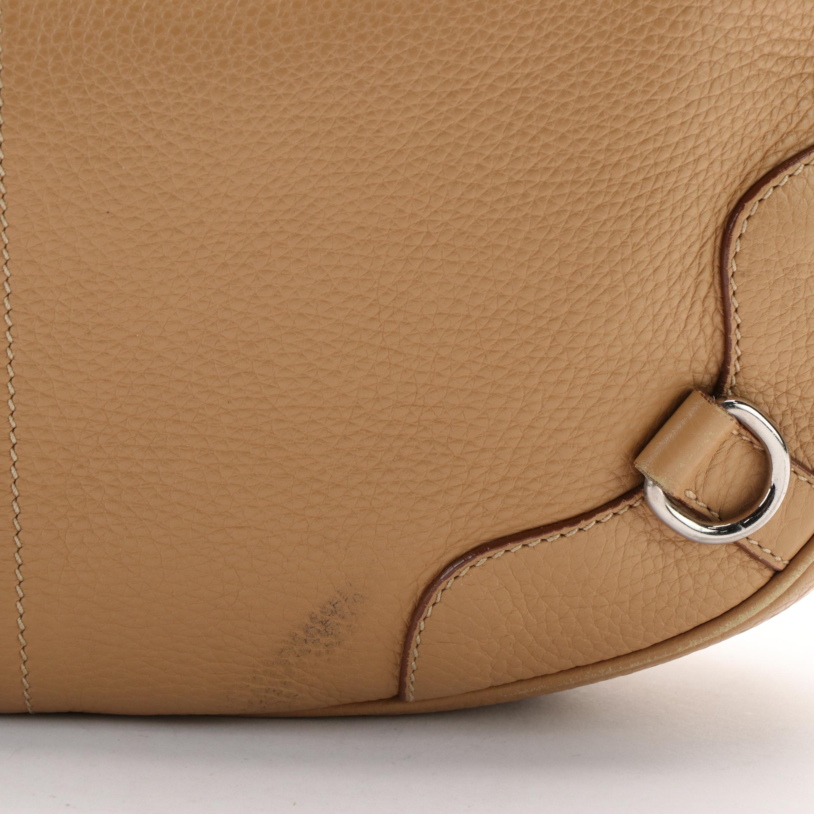 Prada Medium Zip Messenger Bag in Light Brown Leather