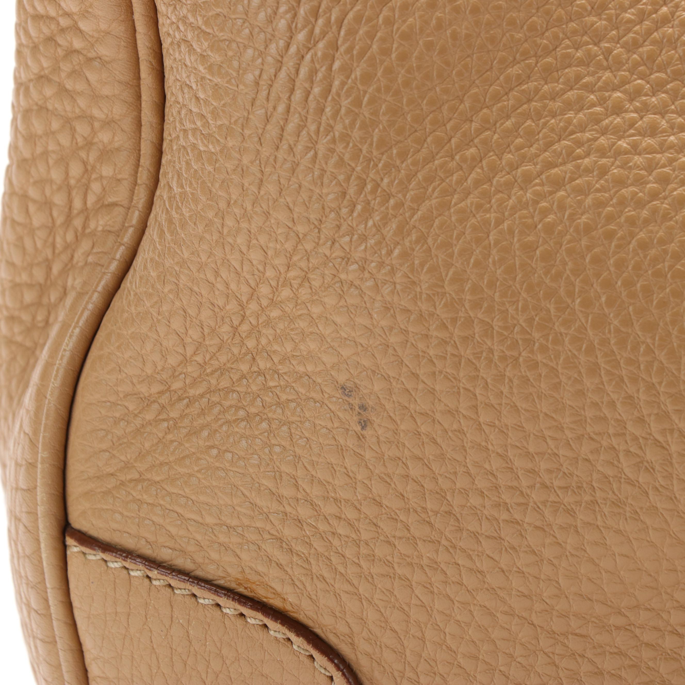 Prada Medium Zip Messenger Bag in Light Brown Leather