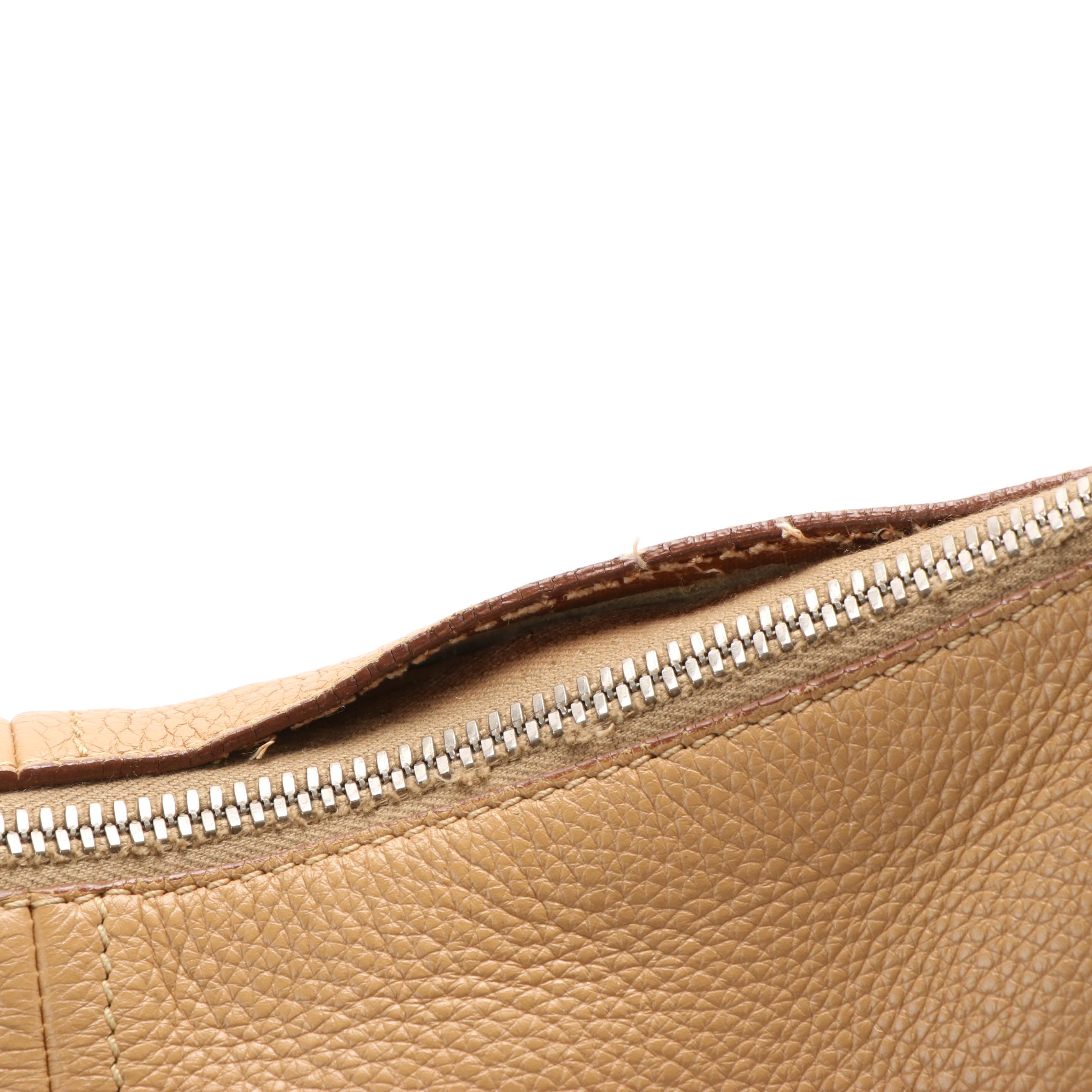 Prada Medium Zip Messenger Bag in Light Brown Leather