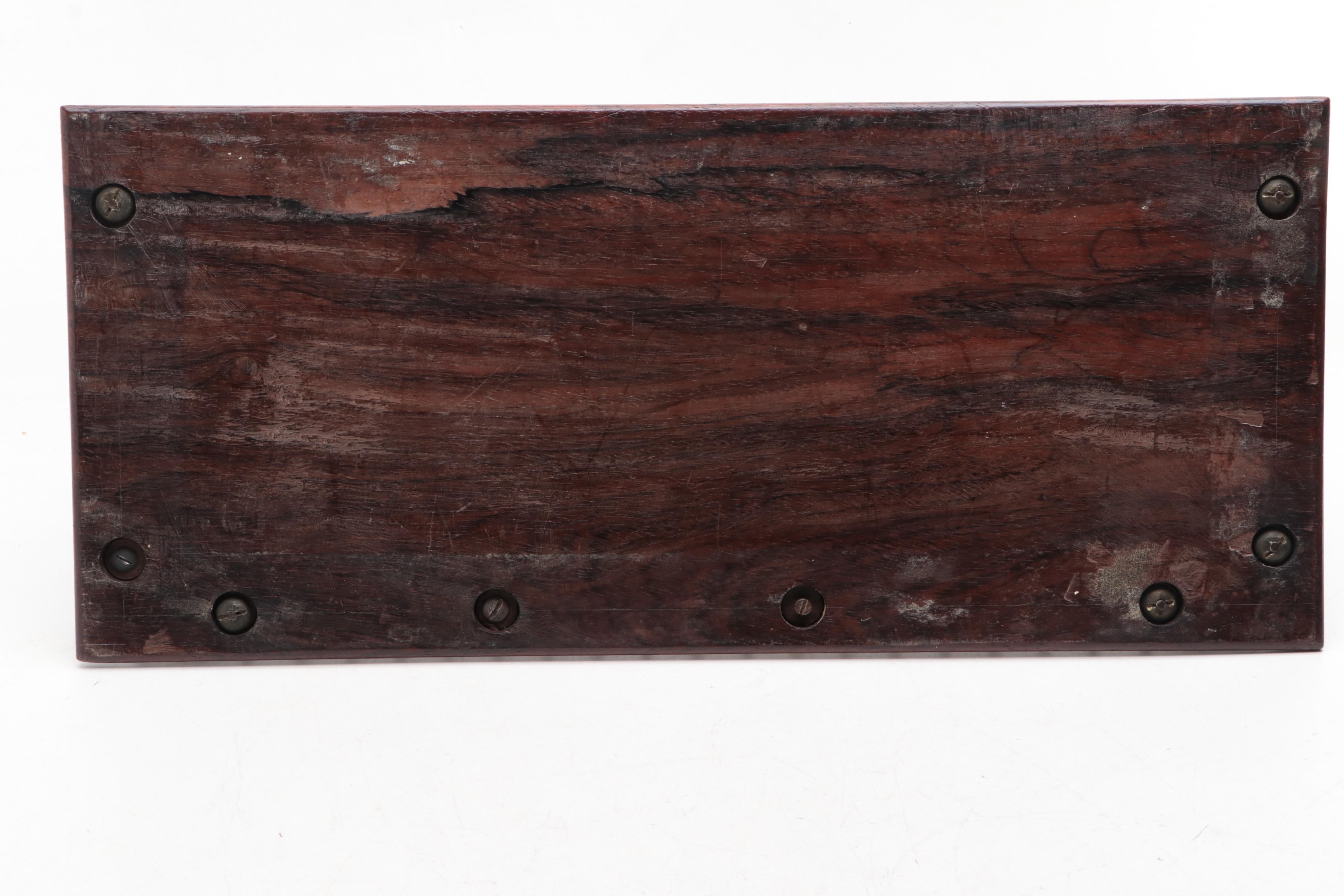 Brass and Wood Desk Tray, Postcard Organizer and Helmet Shell Inkwell