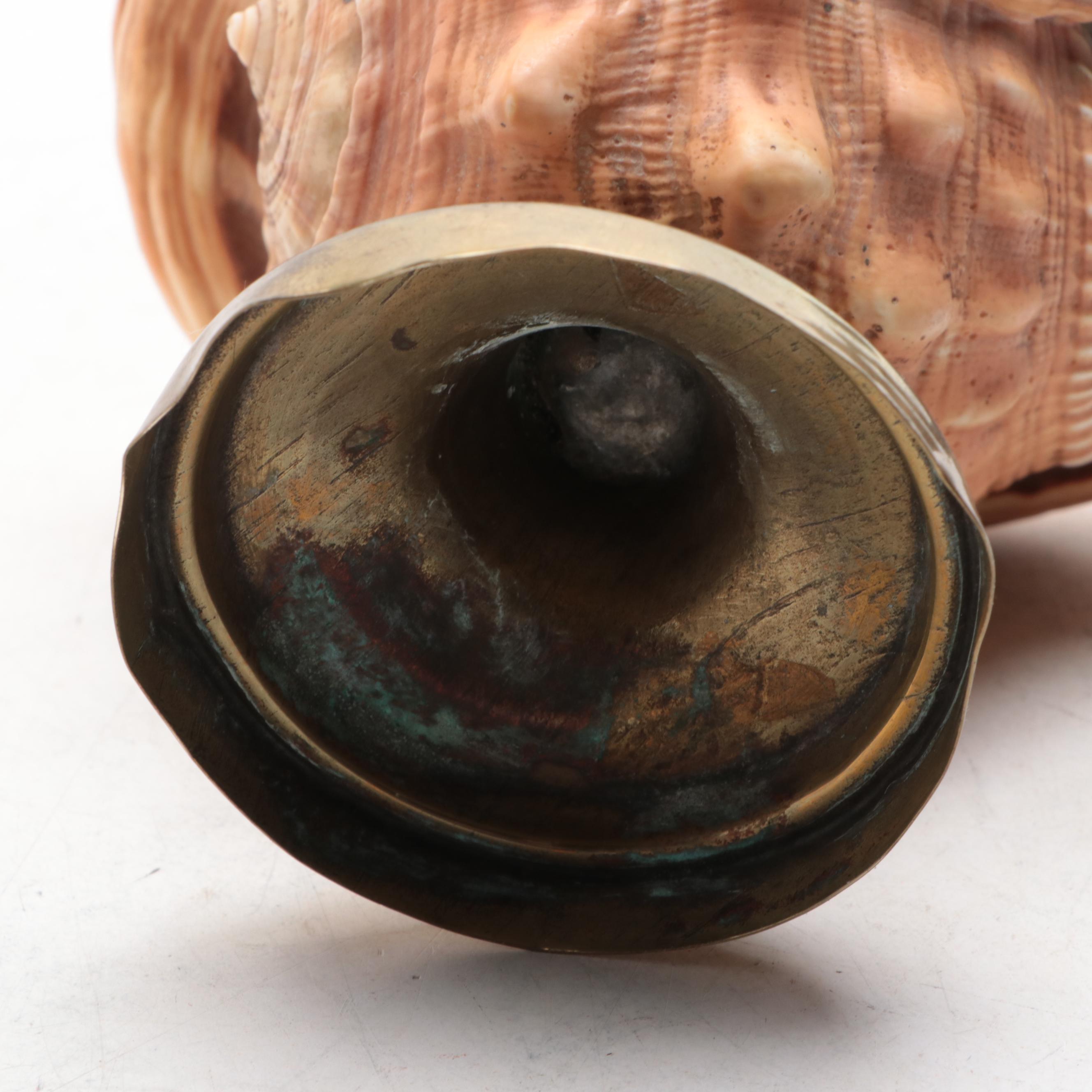 Brass and Wood Desk Tray, Postcard Organizer and Helmet Shell Inkwell
