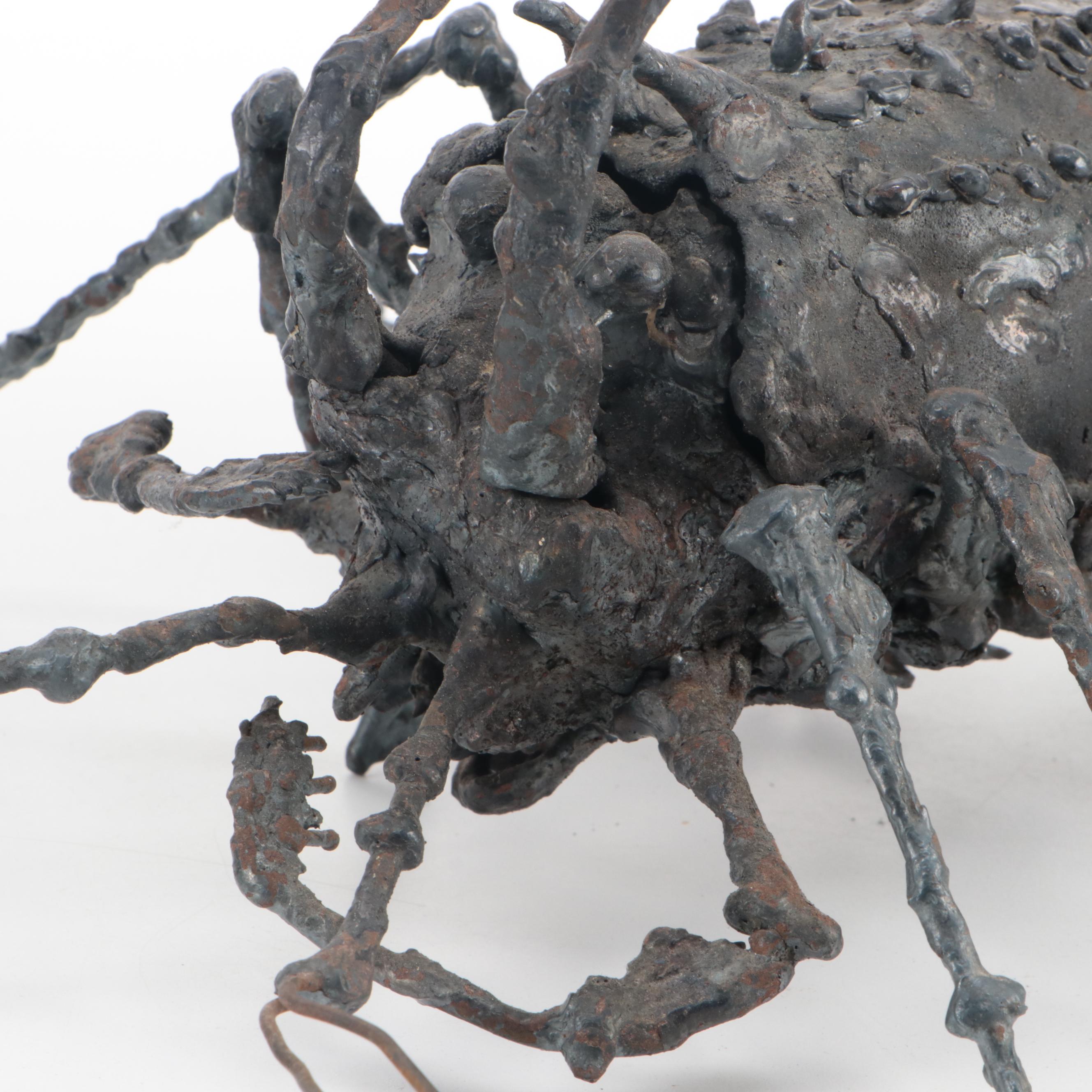 Modern Sculpted Metal Lobster-Shaped Box