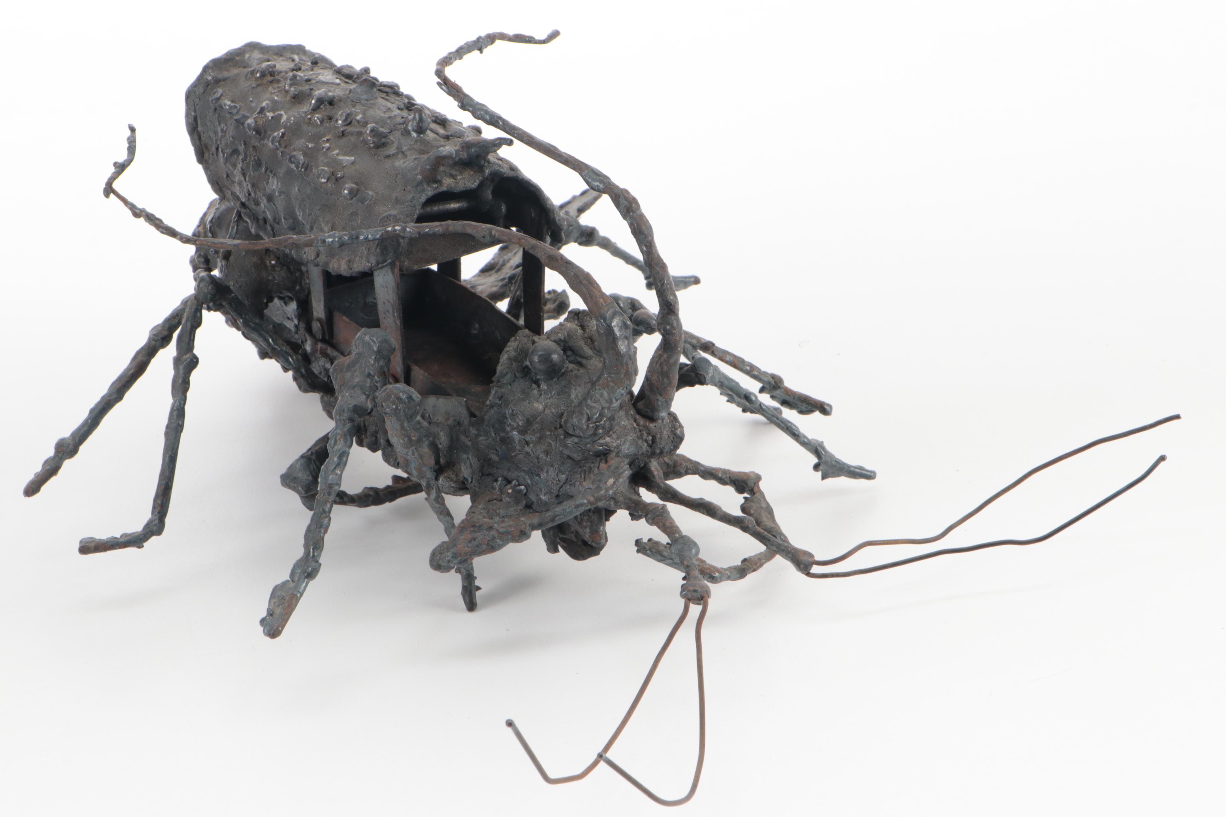 Modern Sculpted Metal Lobster-Shaped Box