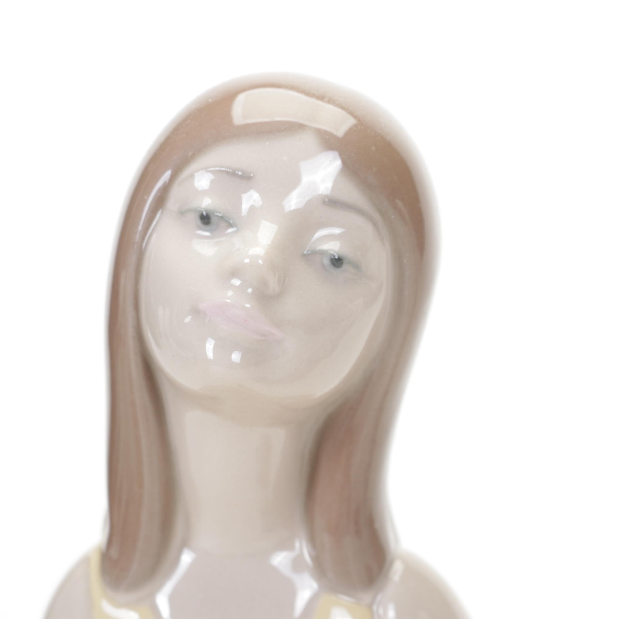 Lladro "Girl with Lilies", "Shepherdess", "Naughty Girl" & "Girl with Milk Pail"