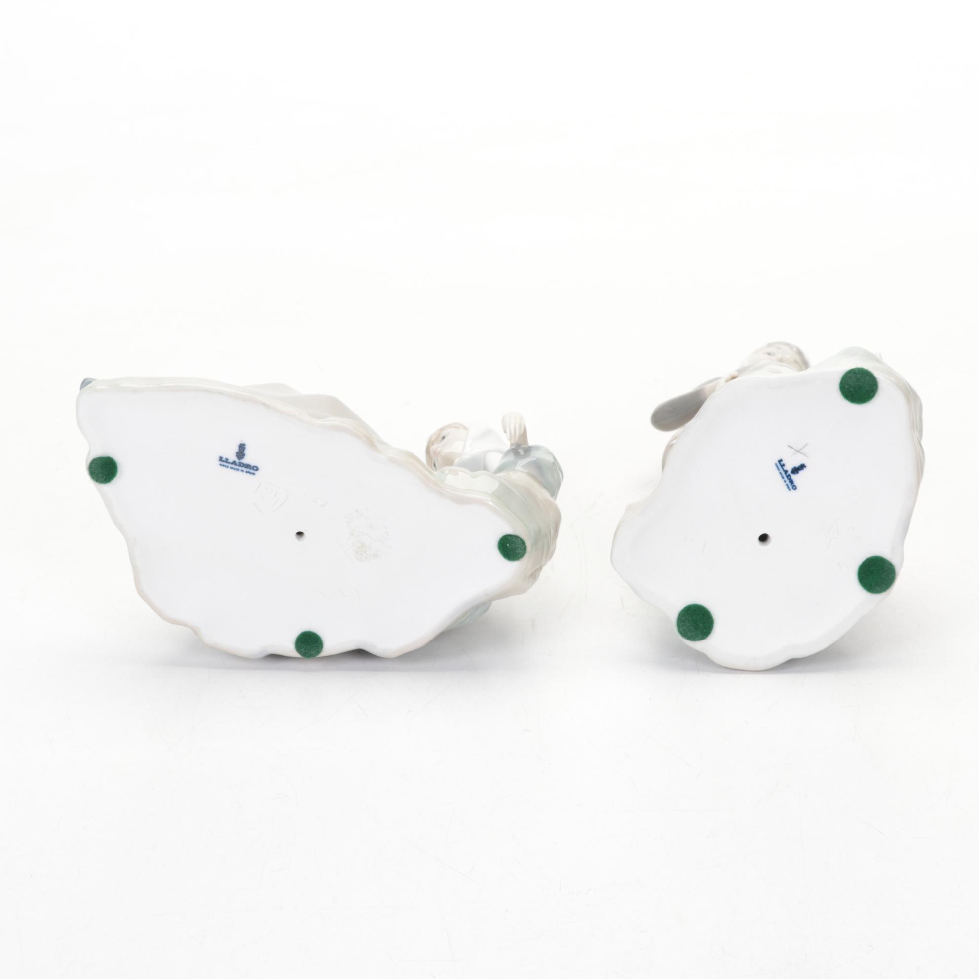 Lladro "Girl with Lilies", "Shepherdess", "Naughty Girl" & "Girl with Milk Pail"