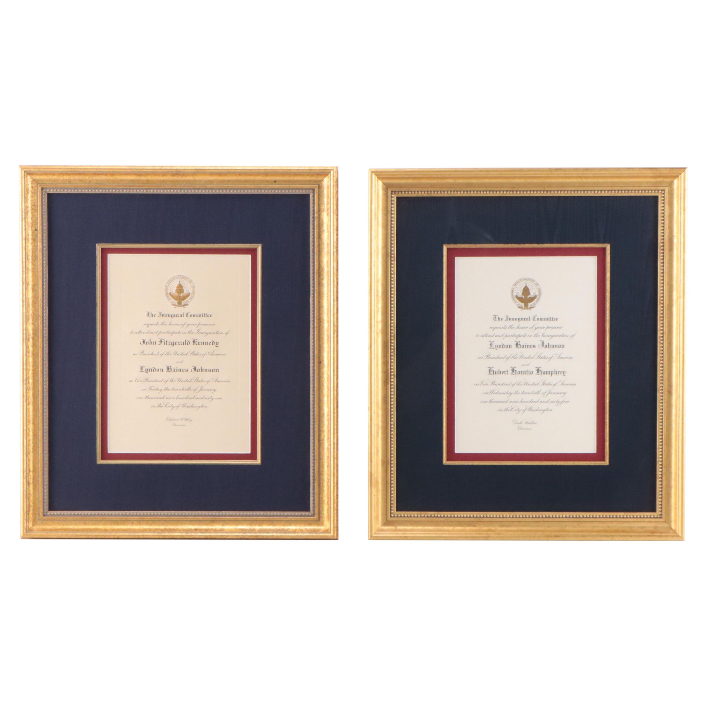 Presidential Inauguration Invitations from John Kennedy and Lyndon Johnson