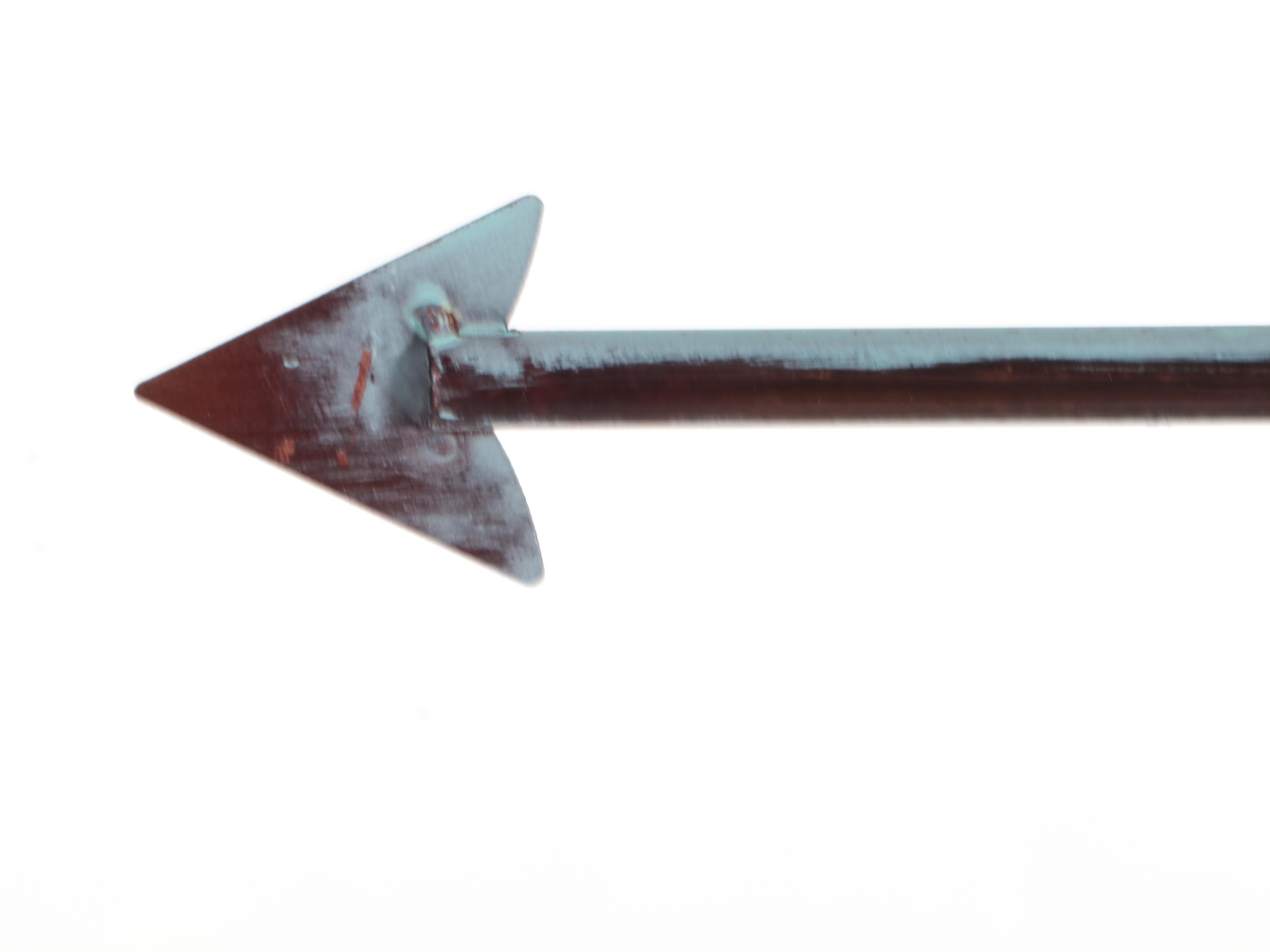 Copper Bass Fishing Weather Vane With Cardinal Points and Bracket