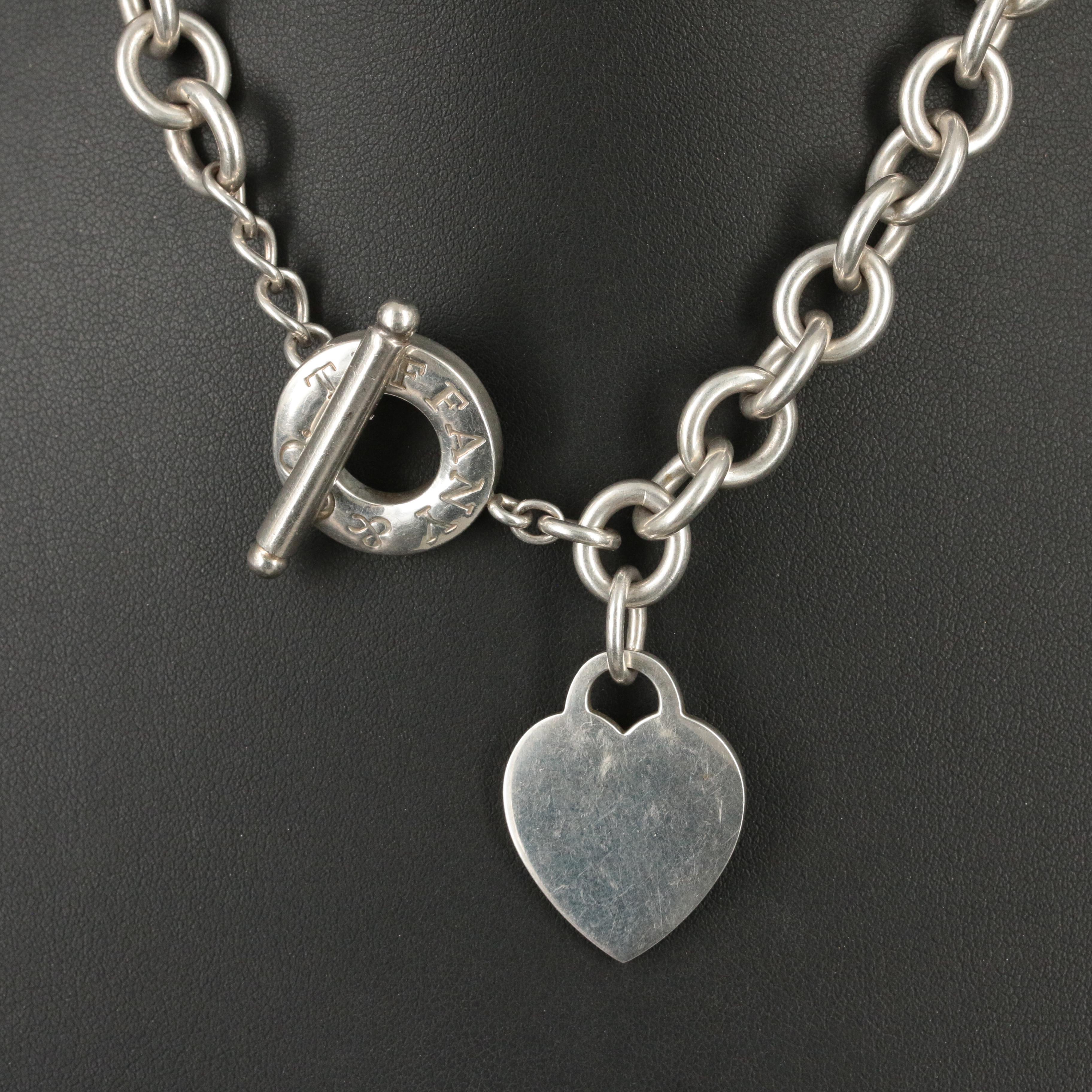 Tiffany & Co. Sterling Heart Tag Toggle Necklace