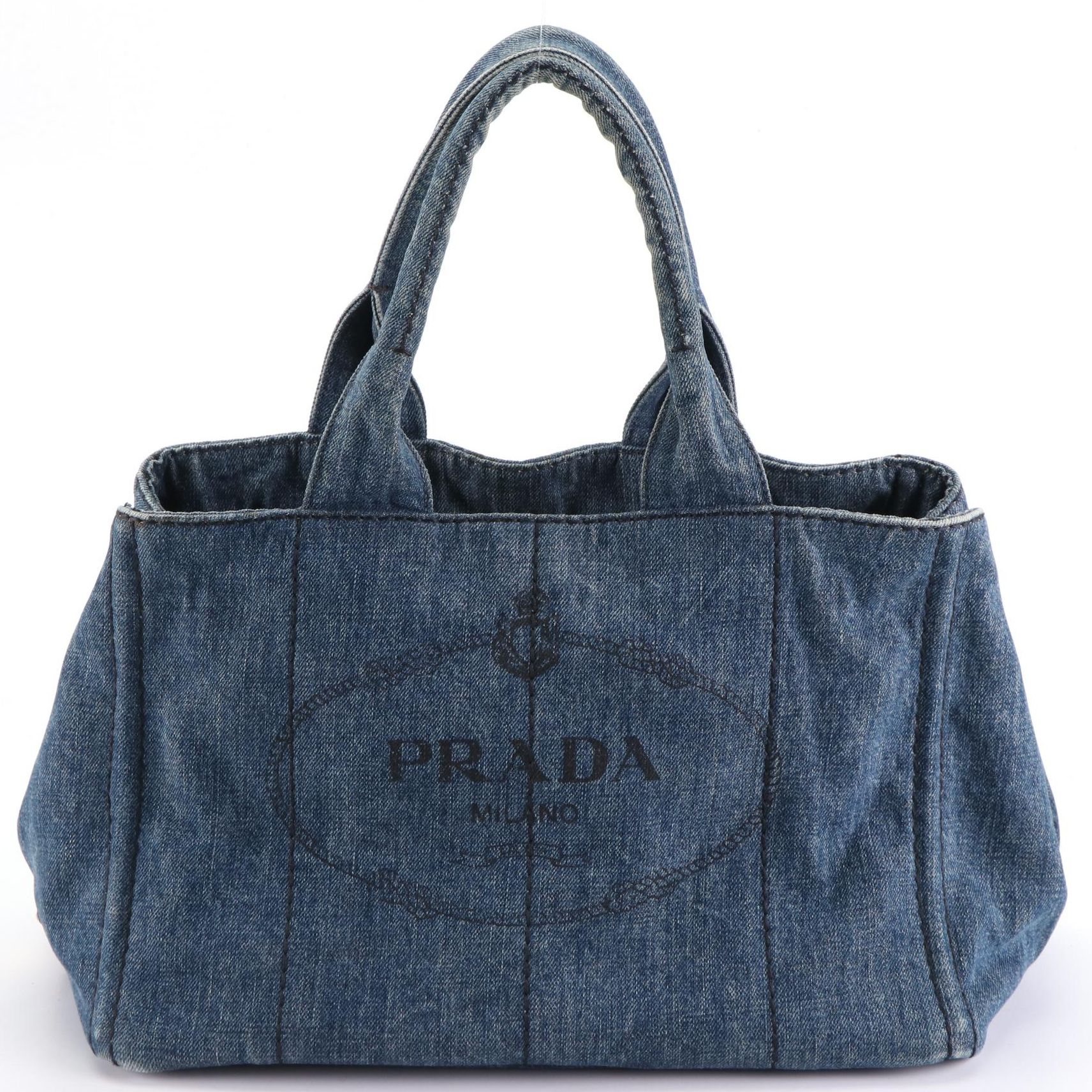Prada Canapa Logo Tote in Denim
