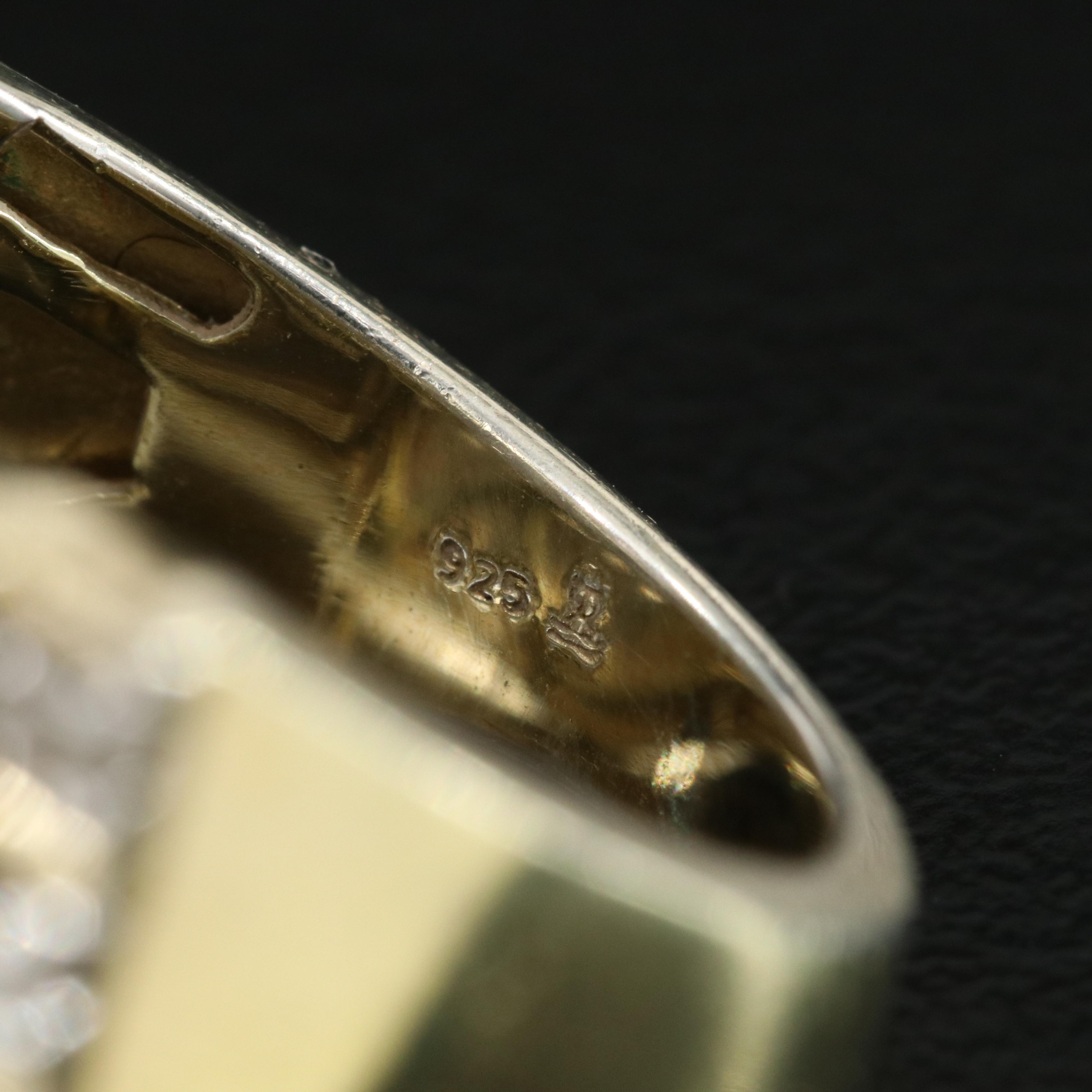 Sterling Diamond Stepped Ring