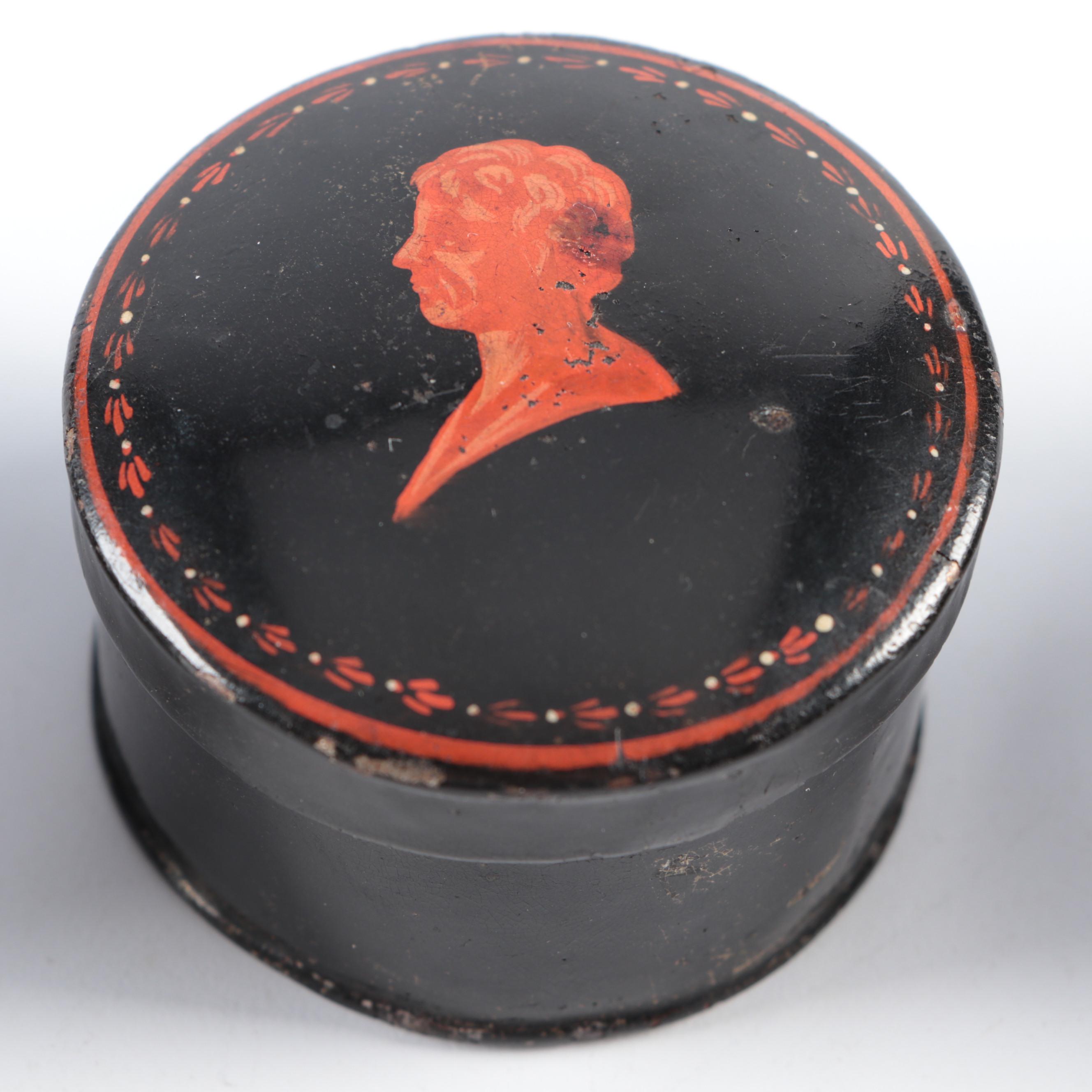 Greco-Roman Motif Tole-Painted Snuff Boxes