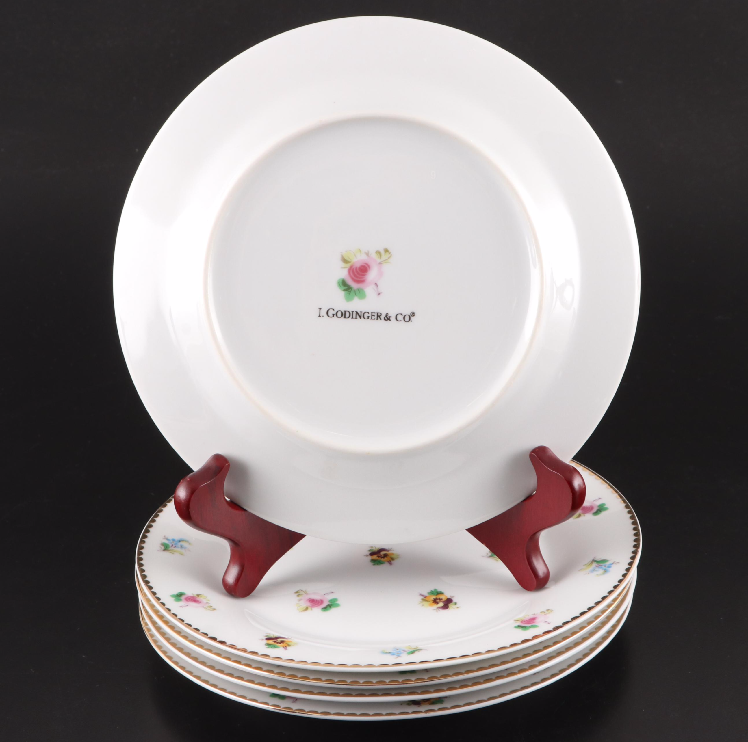 Spode Bone China Plates with Other Gilt and Floral Ceramic Tableware