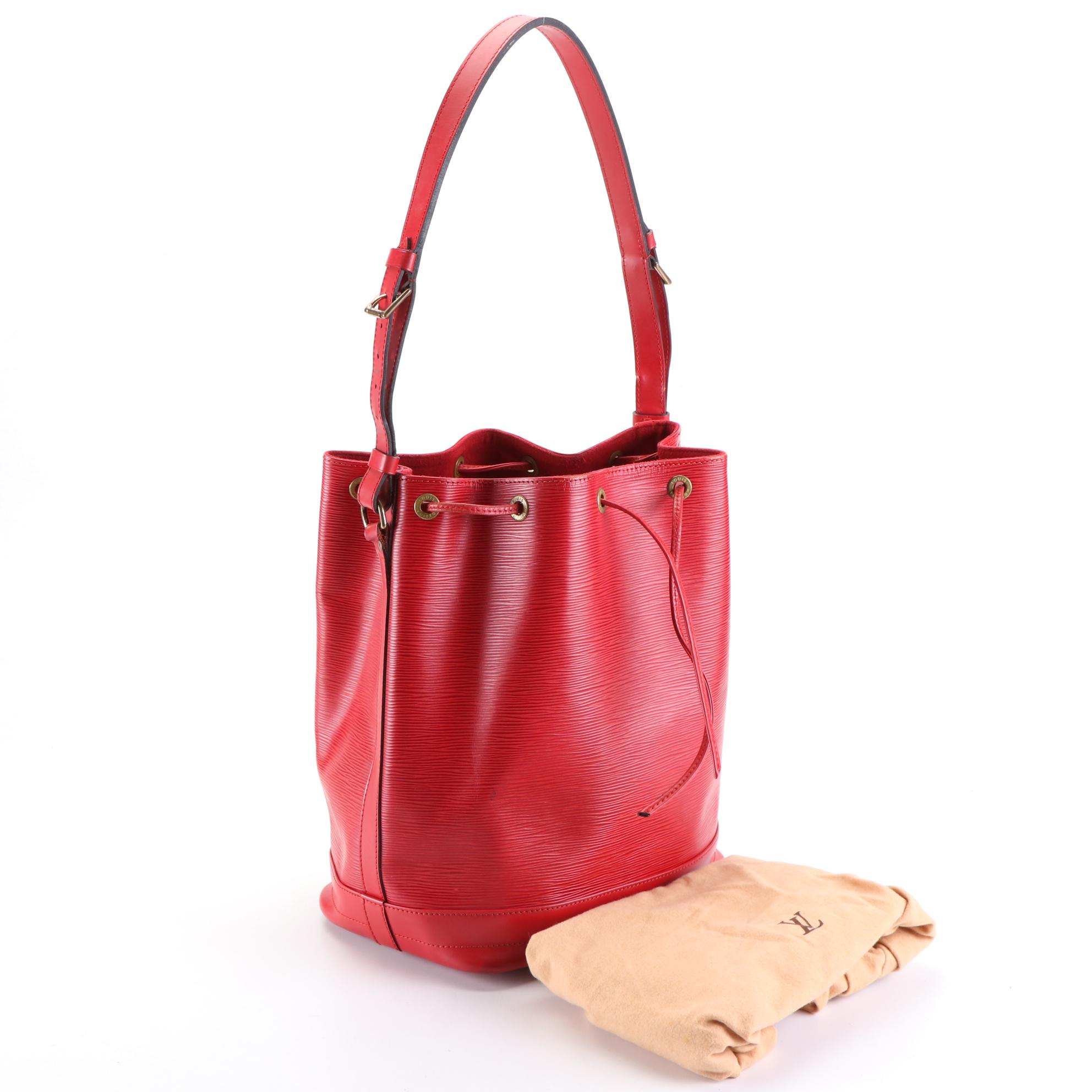 Louis Vuitton Noé Bucket Bag in Castilian Red Epi and Smooth Leather