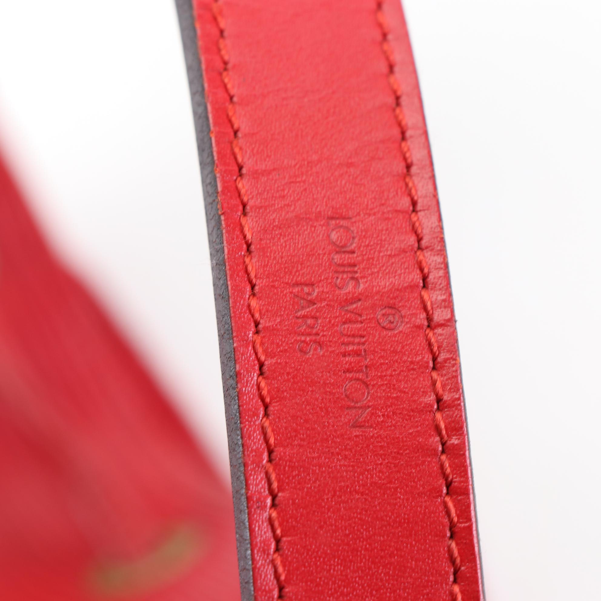 Louis Vuitton Noé Bucket Bag in Castilian Red Epi and Smooth Leather