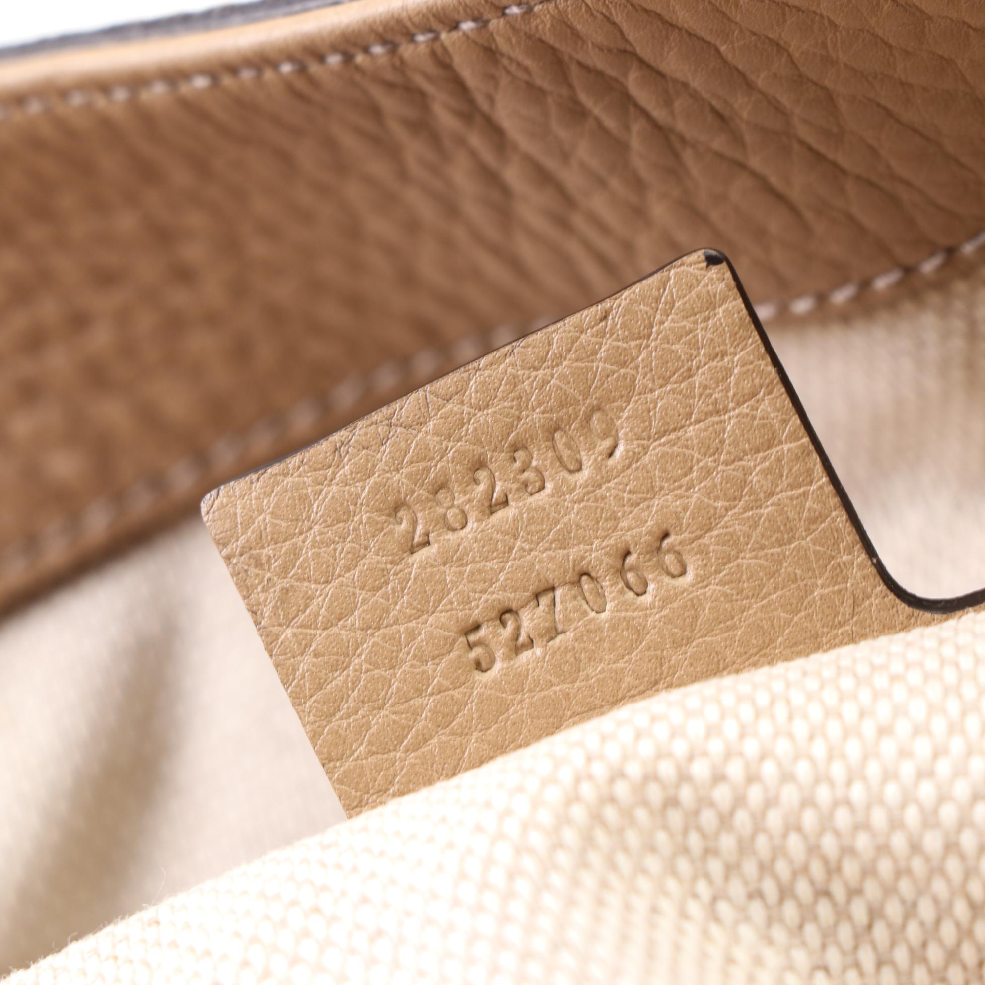 Gucci Soho Shoulder Bag in Tan Grained Leather