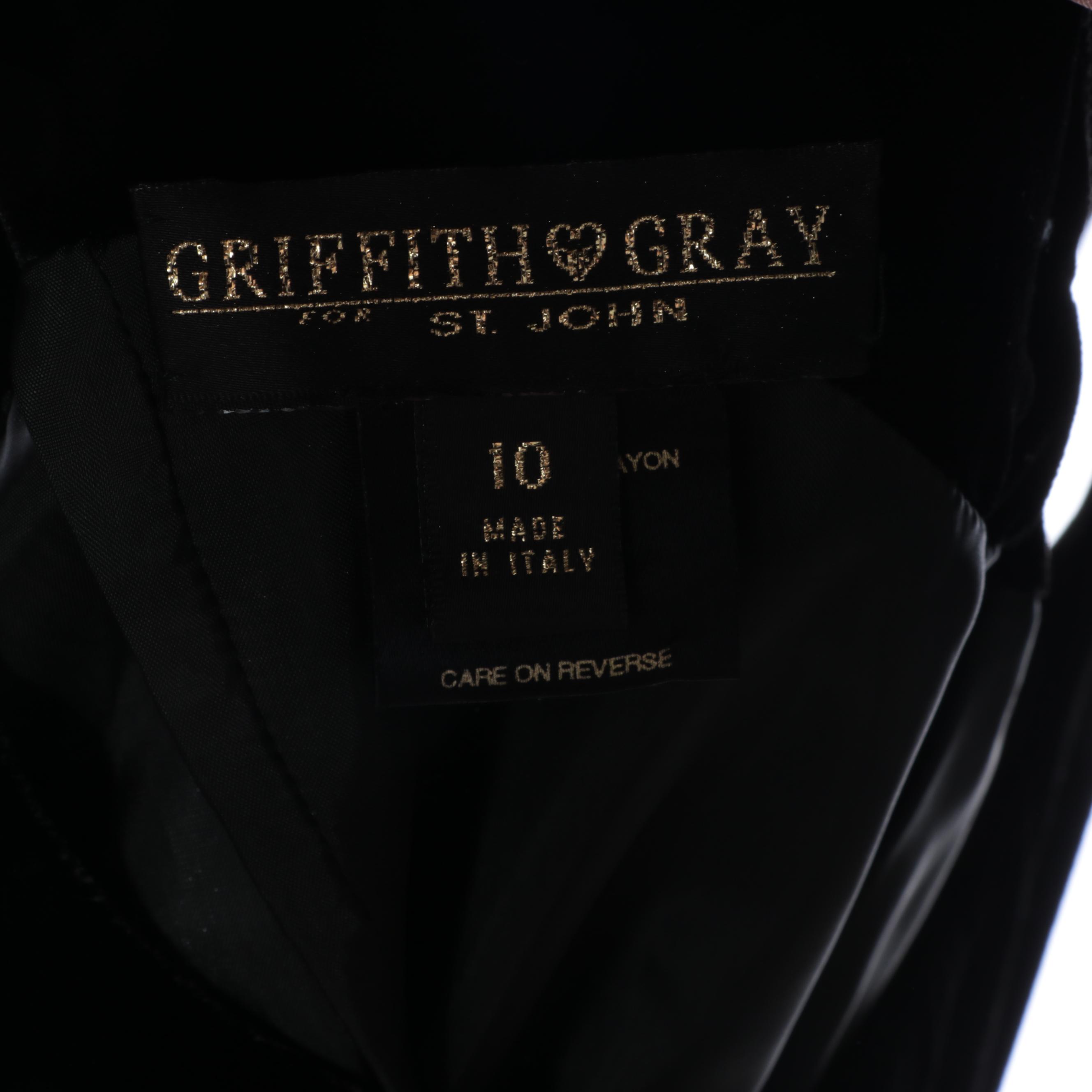 St. John Velvet Dress, Pringle of Scotland Cashmere Skirt, with Other Garments