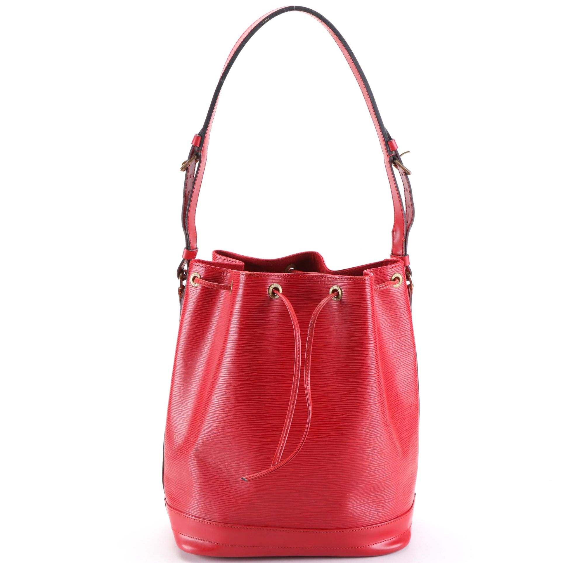 Louis Vuitton Noé Bucket Bag in Castilian Red Epi and Smooth Leather