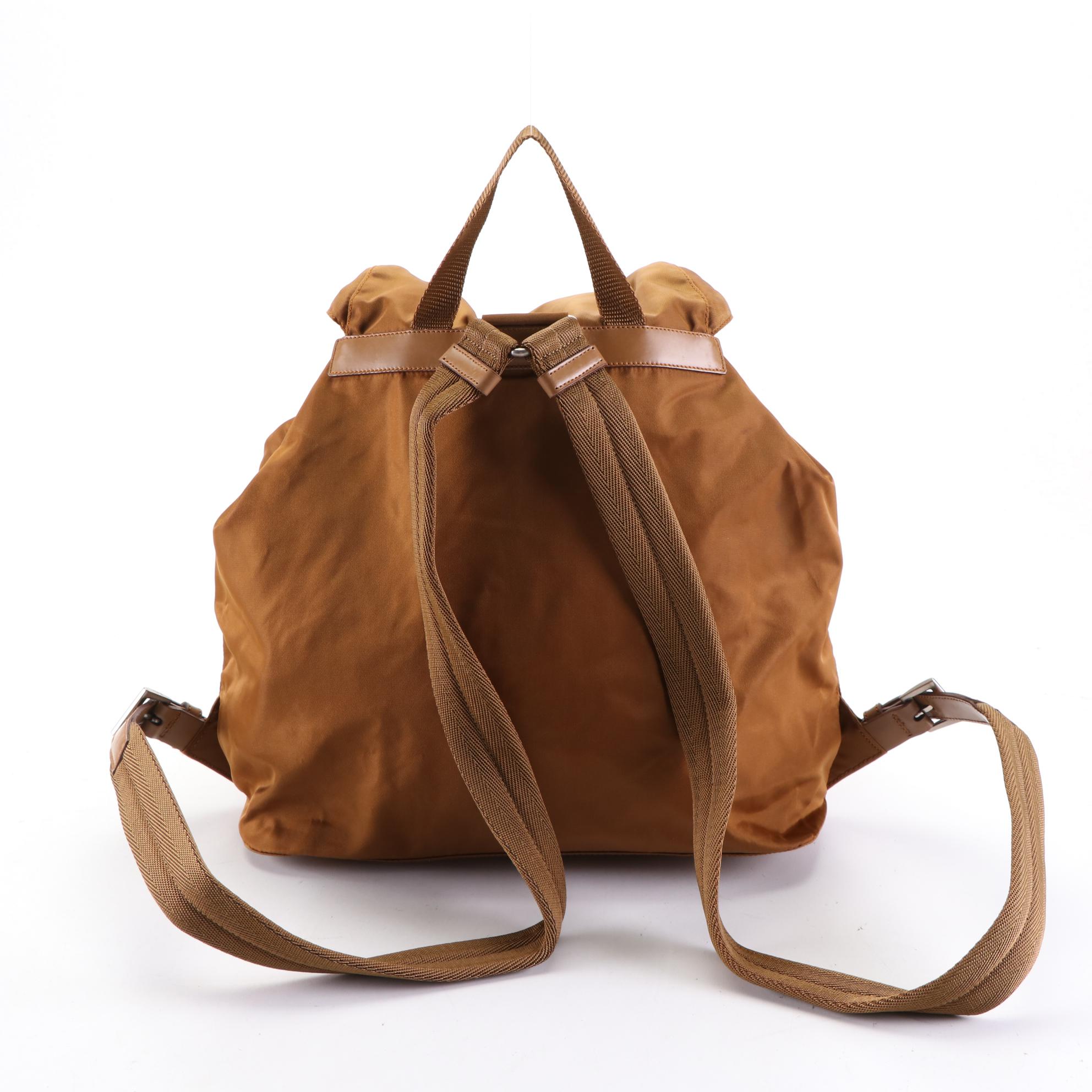 Prada Tessuto Nylon Backpack in Tobacco