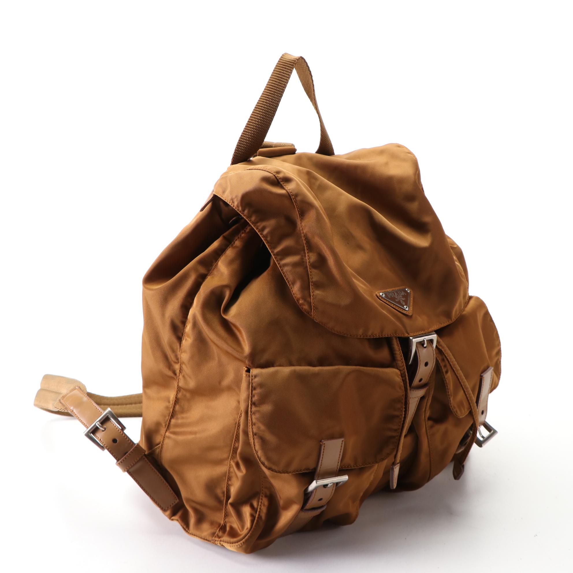 Prada Tessuto Nylon Backpack in Tobacco