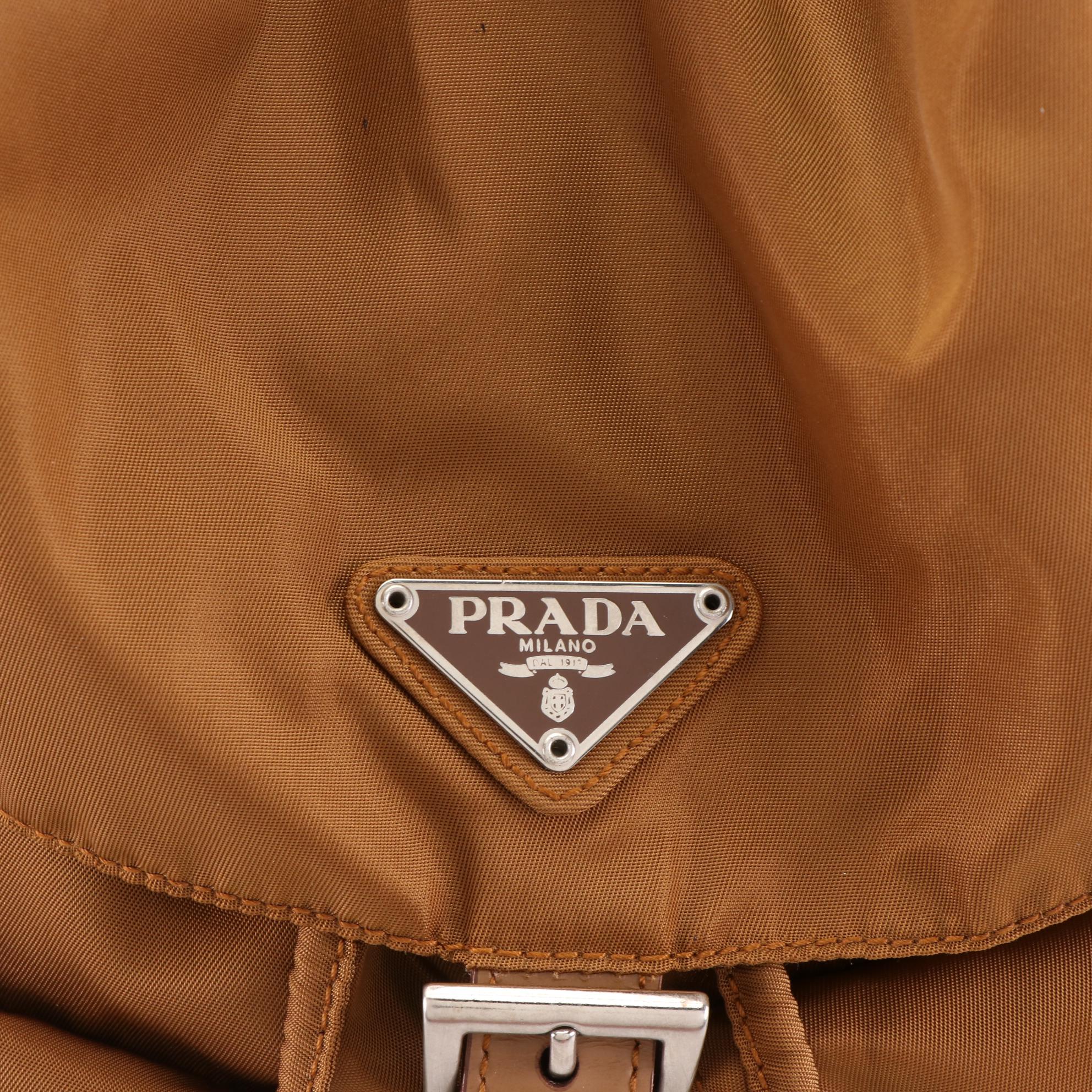 Prada Tessuto Nylon Backpack in Tobacco