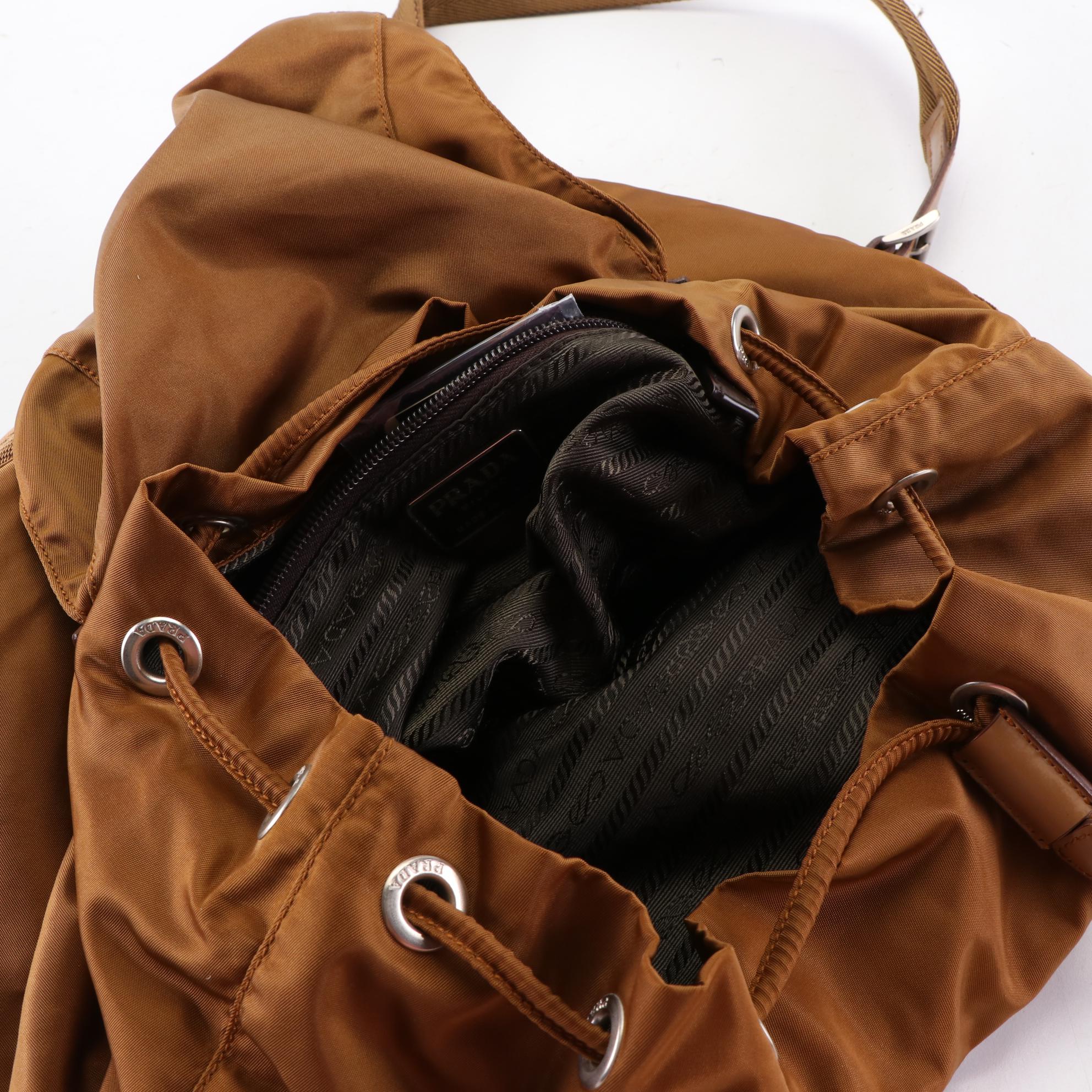 Prada Tessuto Nylon Backpack in Tobacco