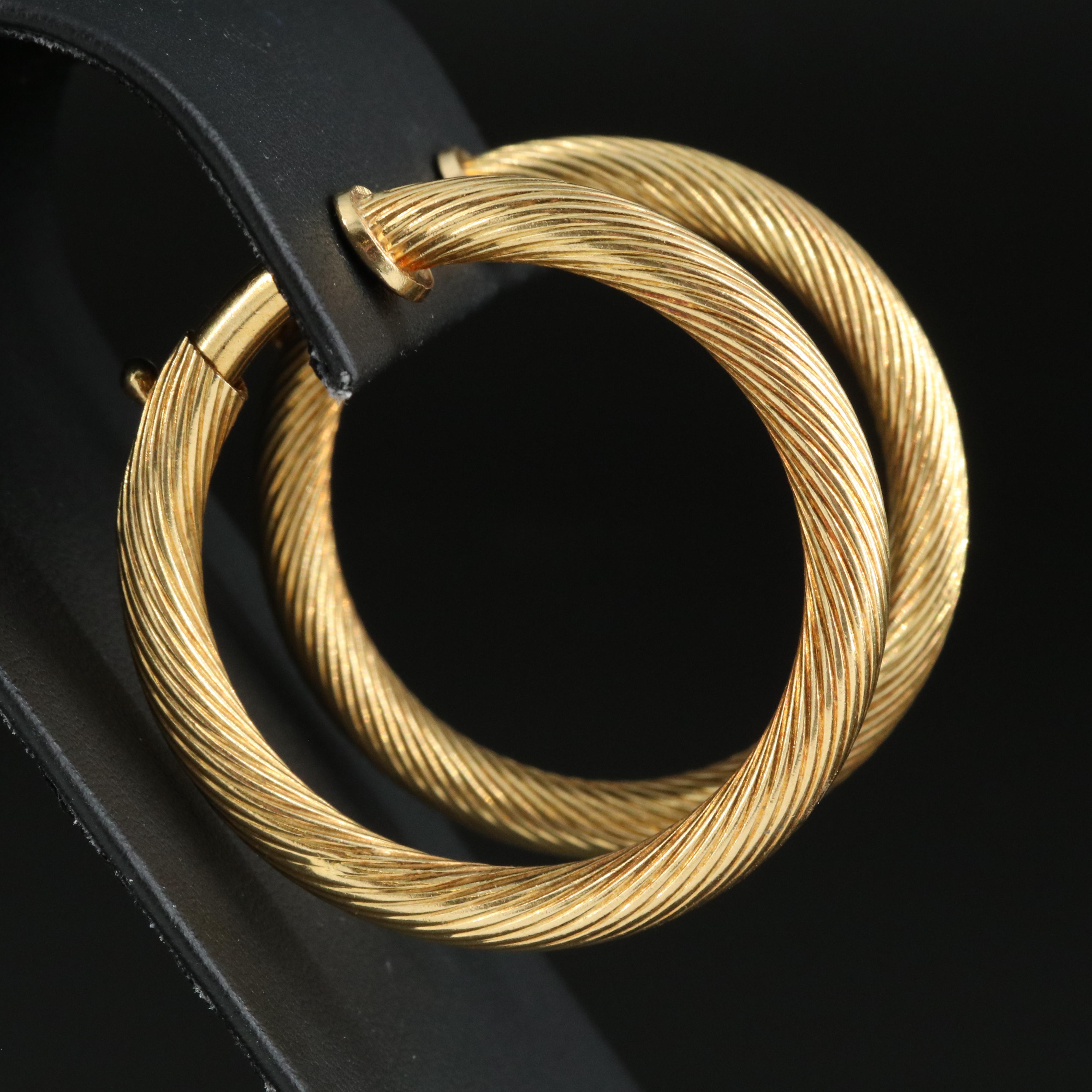 18K Cable Hoops