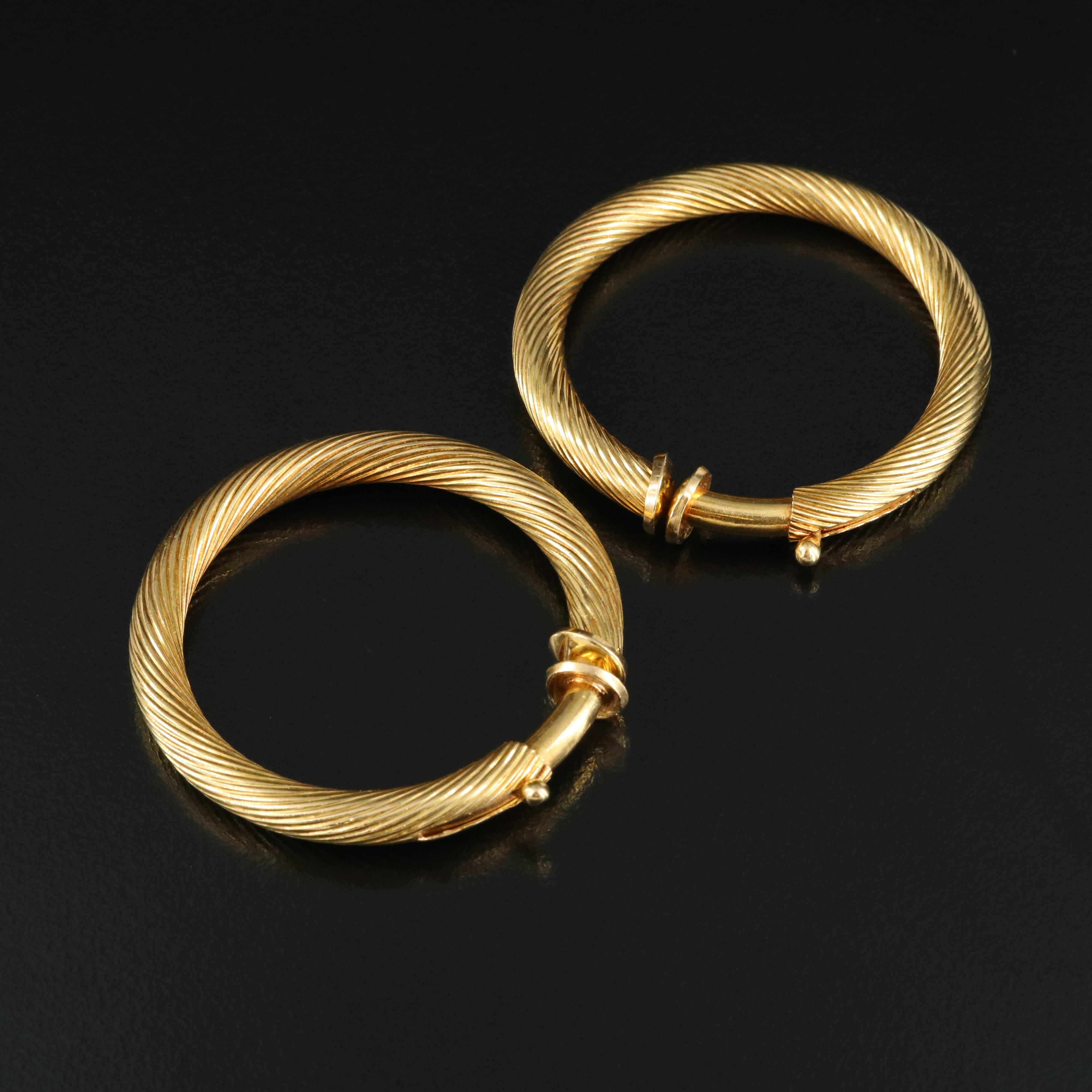 18K Cable Hoops