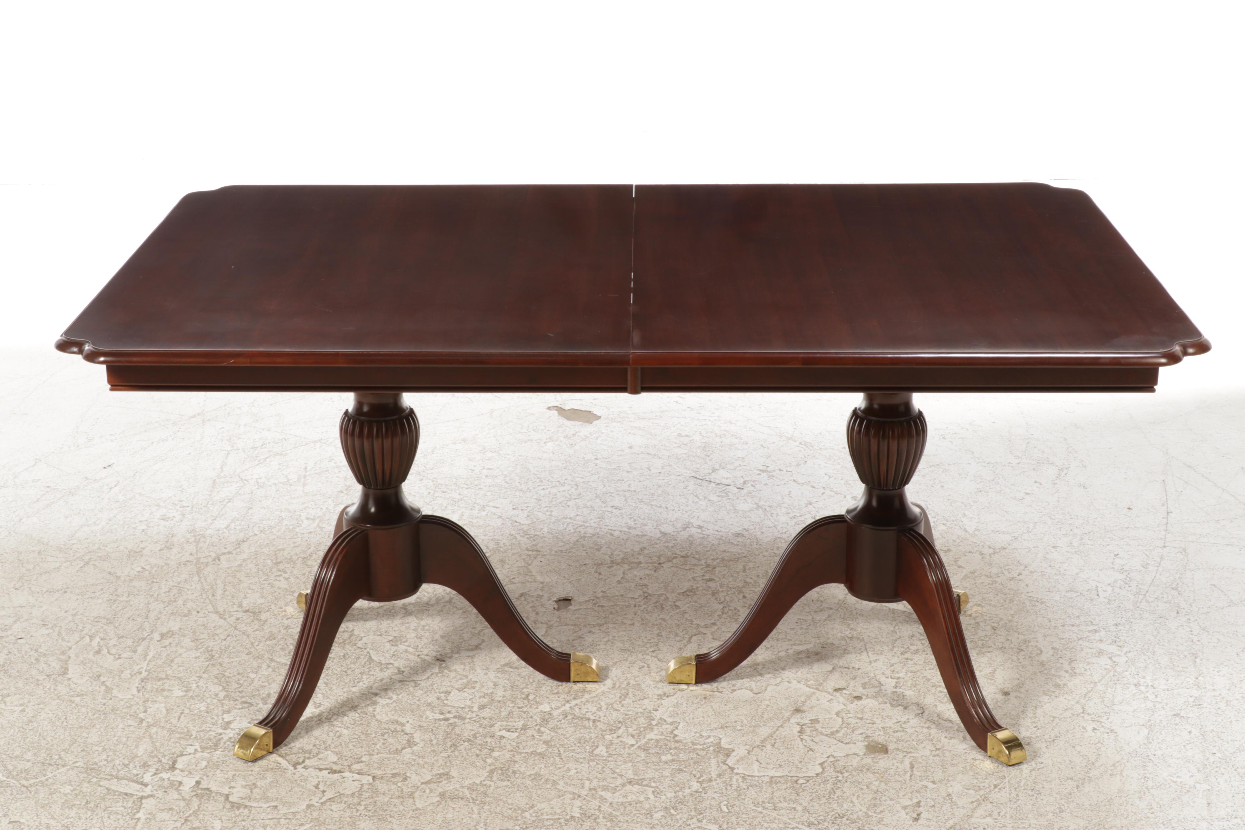 Queen Anne Style Mahogany Seven-Piece Extension Dining Set