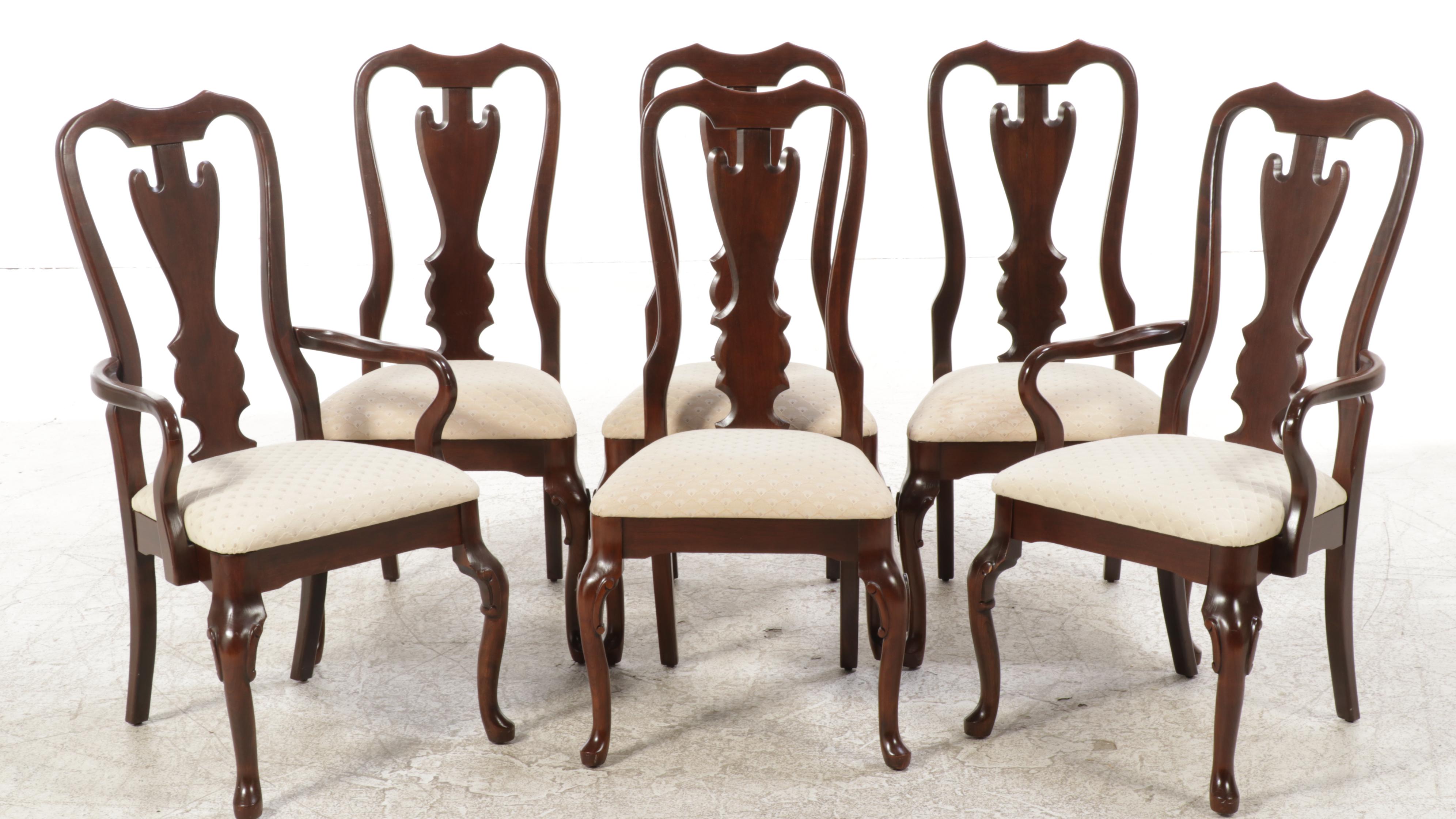 Queen Anne Style Mahogany Seven-Piece Extension Dining Set
