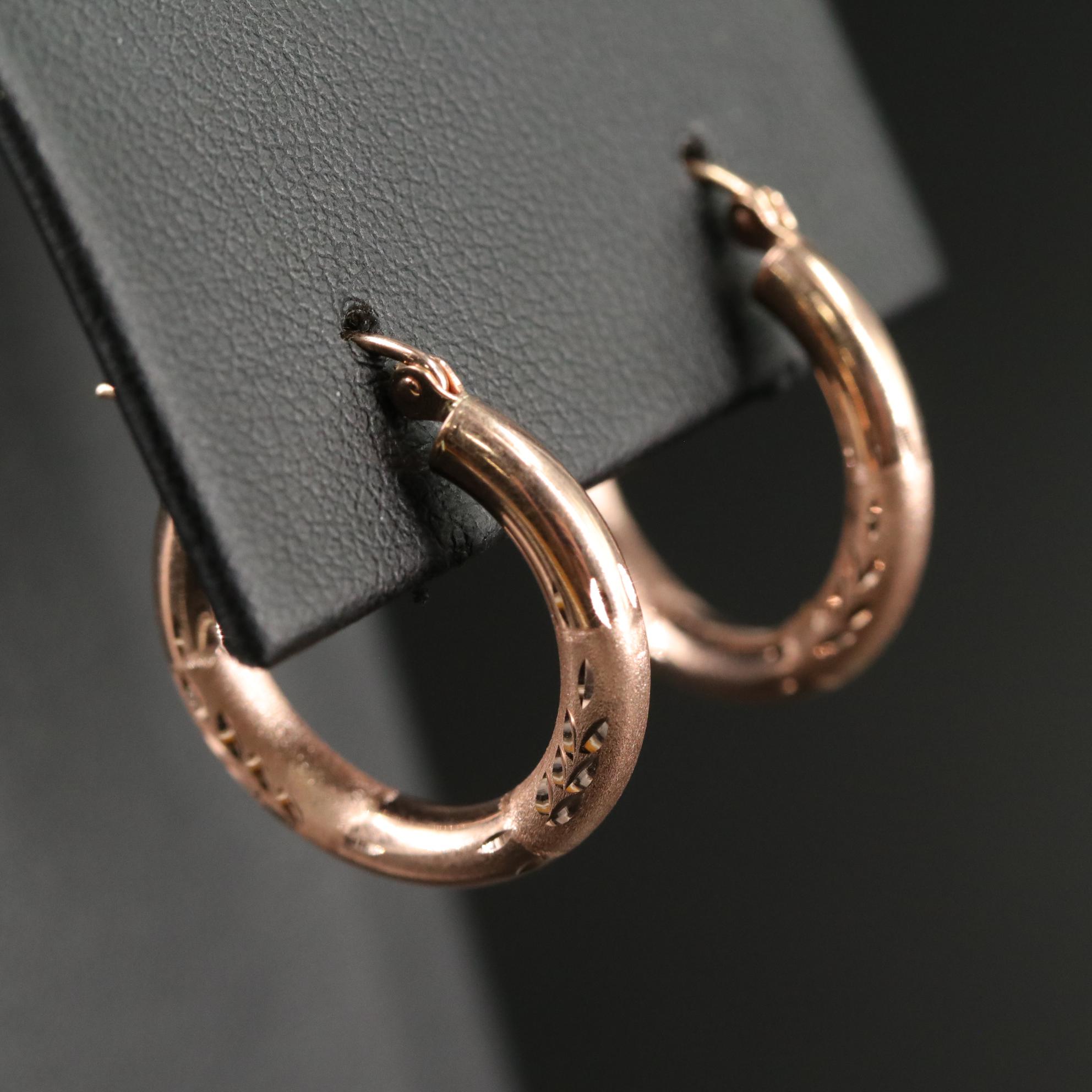 14K Rose Gold Hoop Earrings