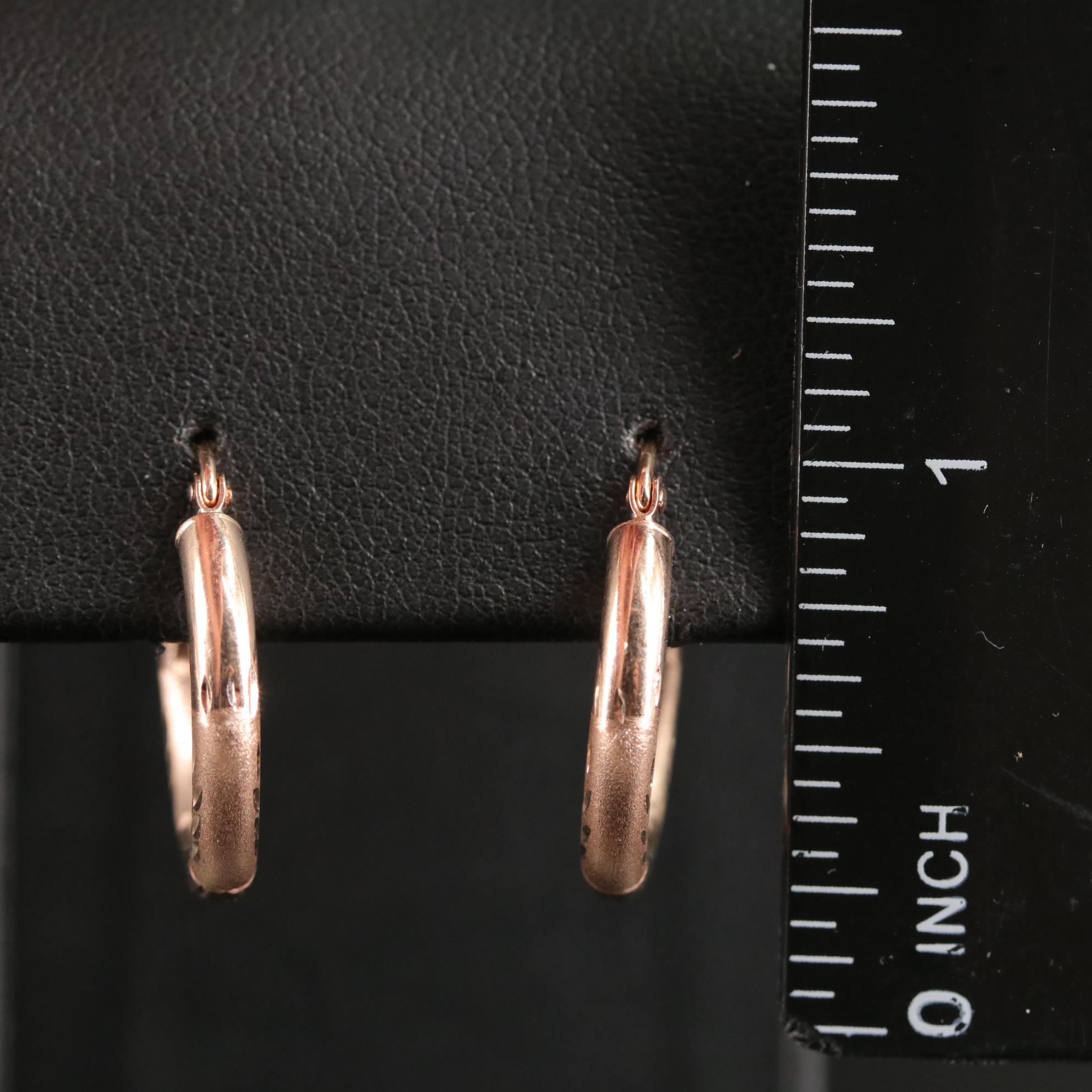 14K Rose Gold Hoop Earrings