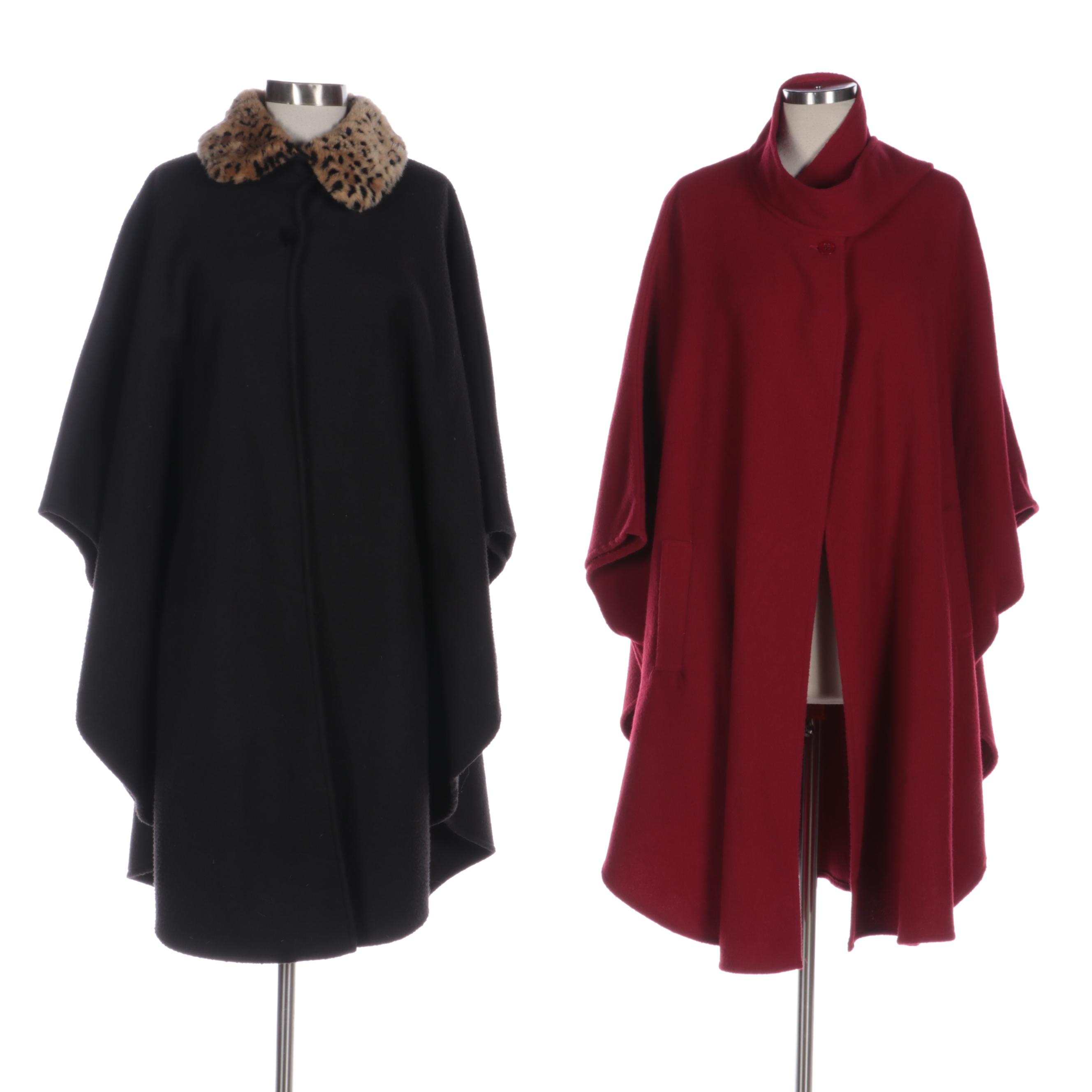 Blair Boutique Red Wool Blend Cape with Betmar Black Cape