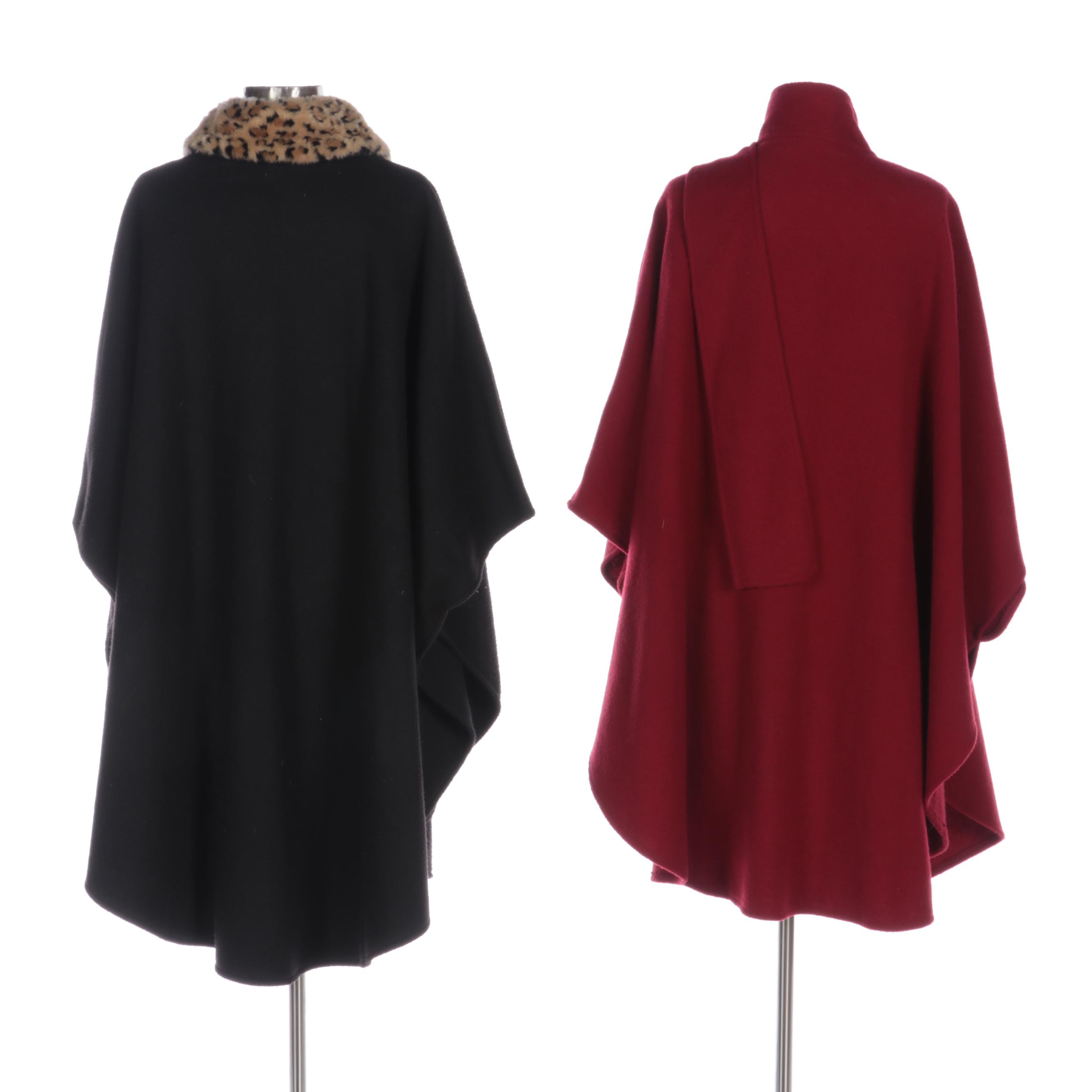 Blair Boutique Red Wool Blend Cape with Betmar Black Cape