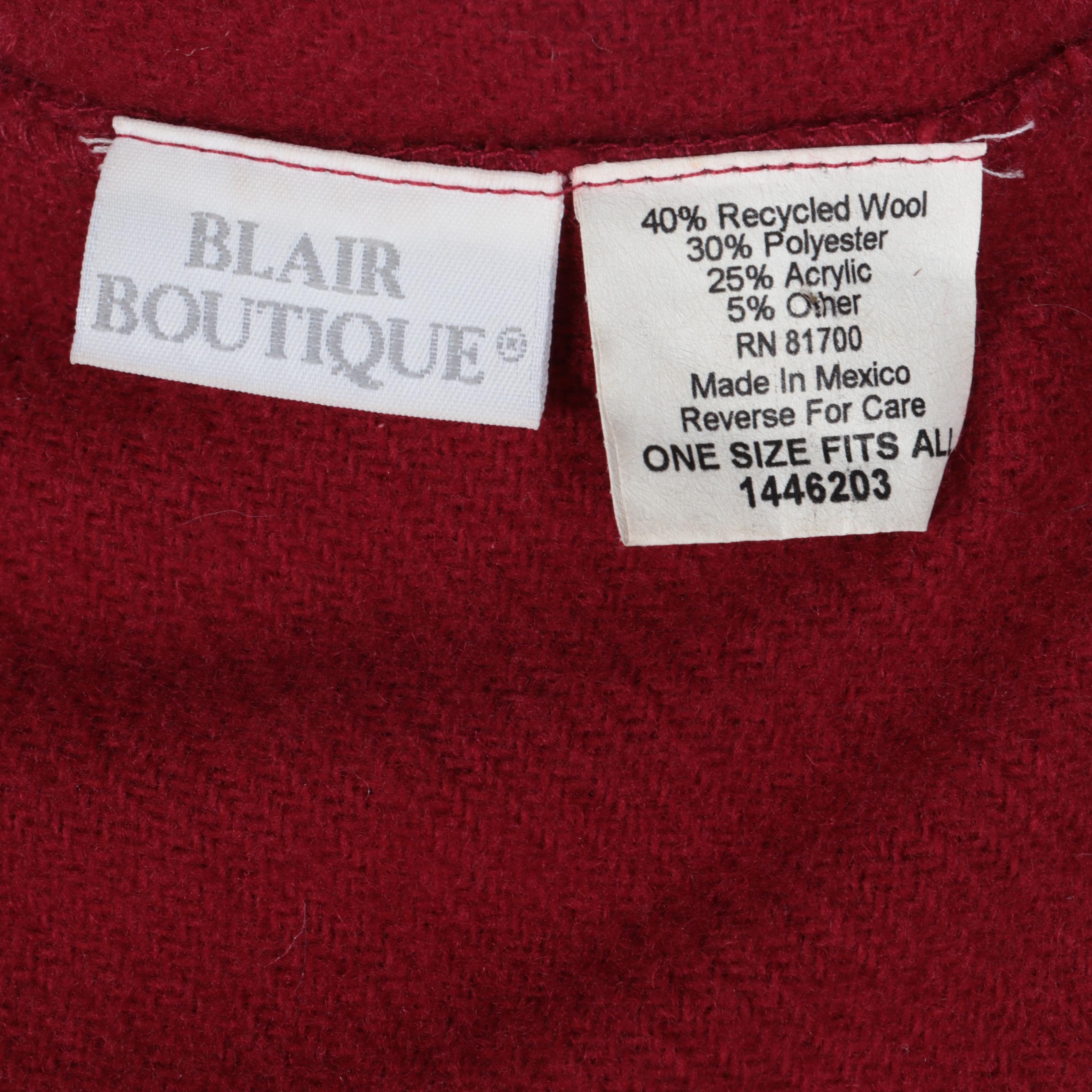 Blair Boutique Red Wool Blend Cape with Betmar Black Cape