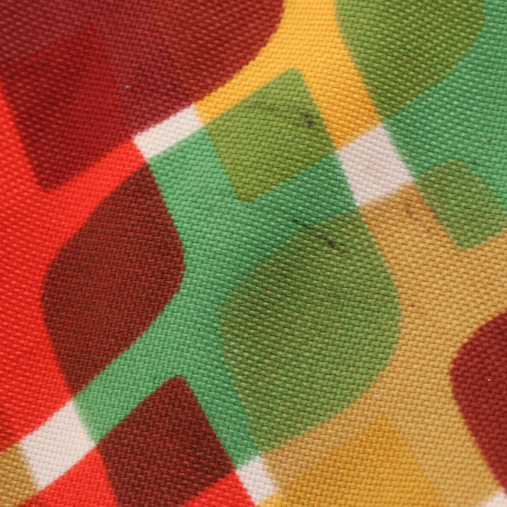 Prada Two-Way Tote Bag in Multicolor Printed Canvas and Green Leather Trim